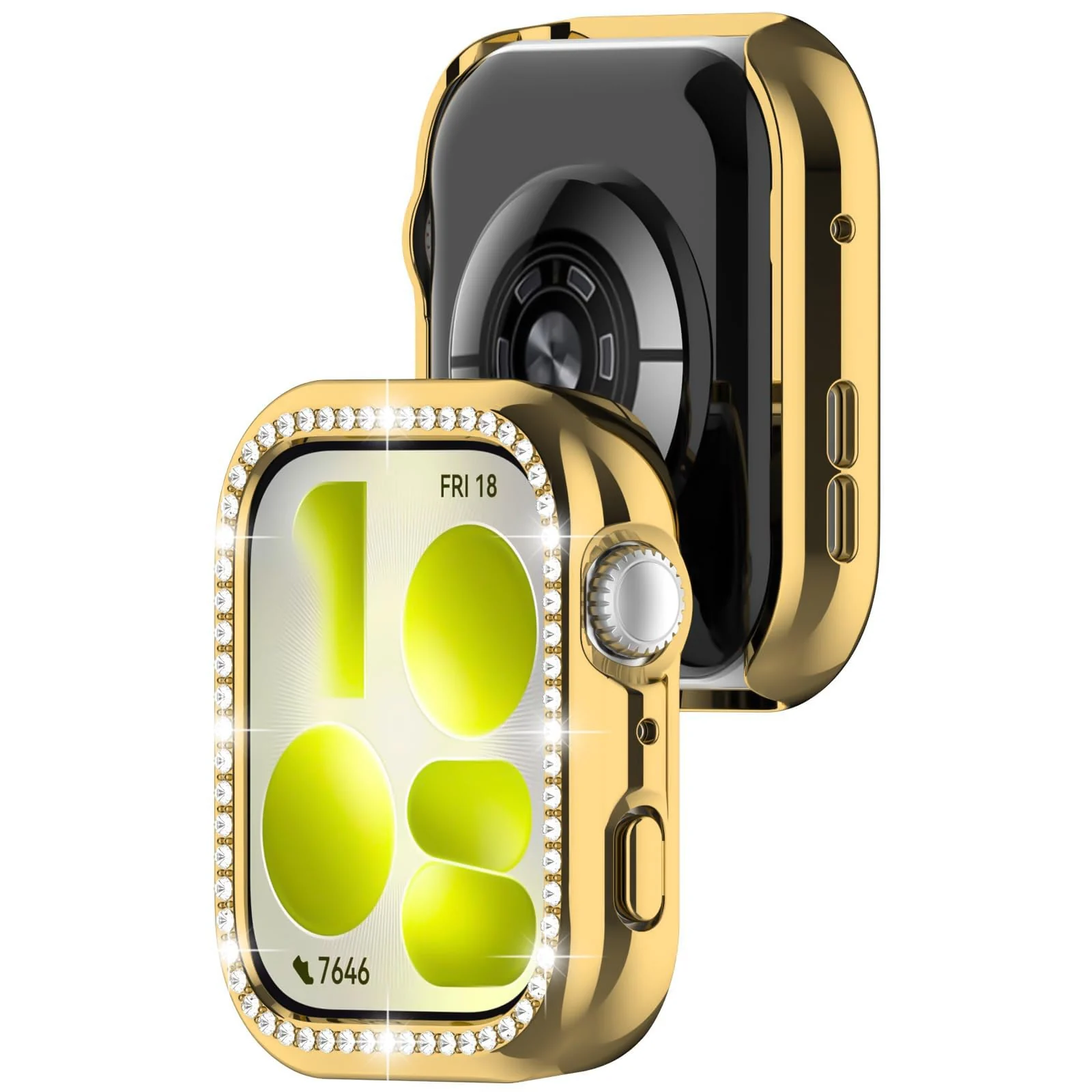 DL3 MOBILAK Crystal Bling Hard PC Watch Bumper for Huawei Watch Fit 5, Gold
