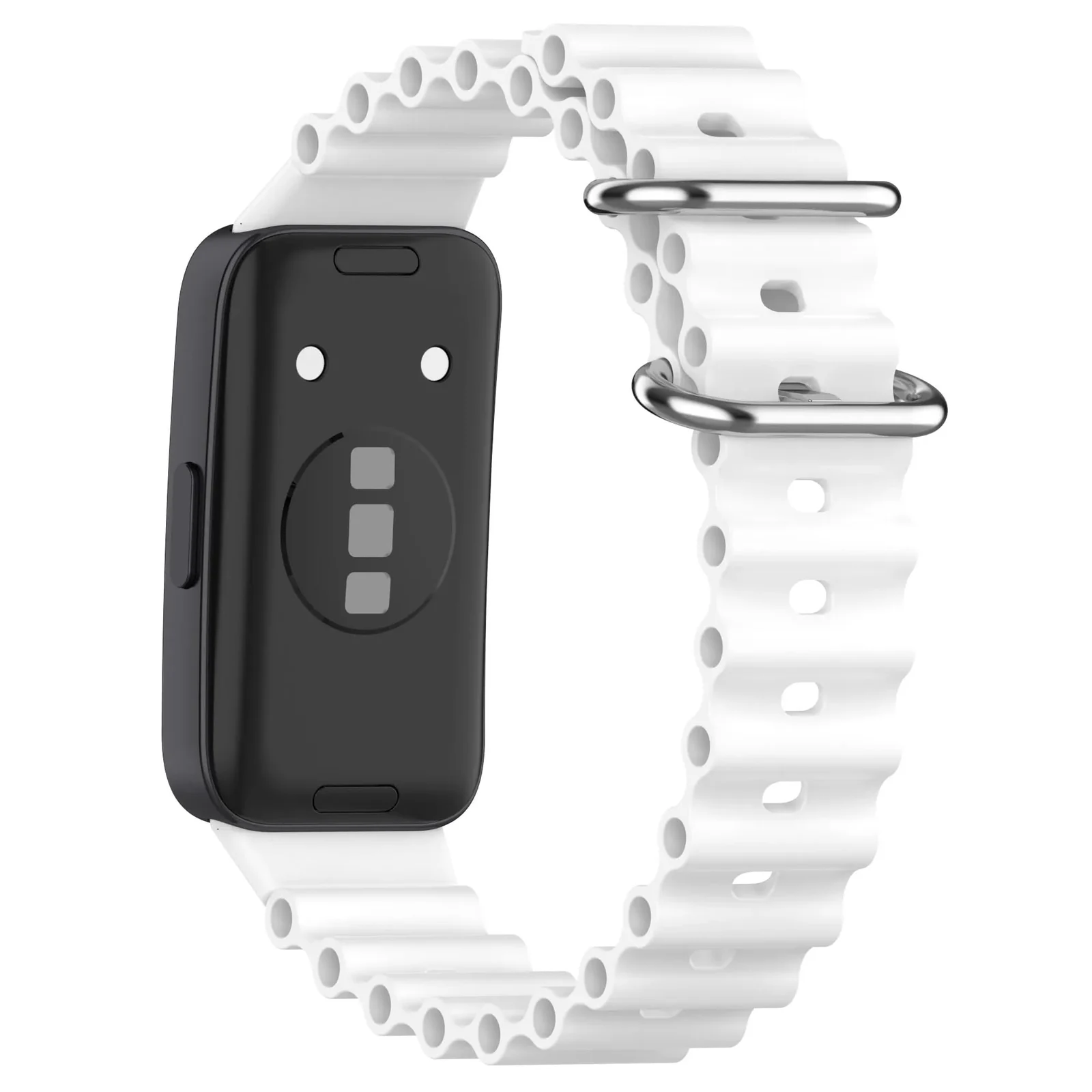 DL3 Mobilak Ocean Band for Huawei Band 8/Huawei Band 9/Huawei Band 10, Adjustable Silicone Stretchy Sport Strap Women Men Replacement Wristband for Huawei Band10/Band9/Band8 - White