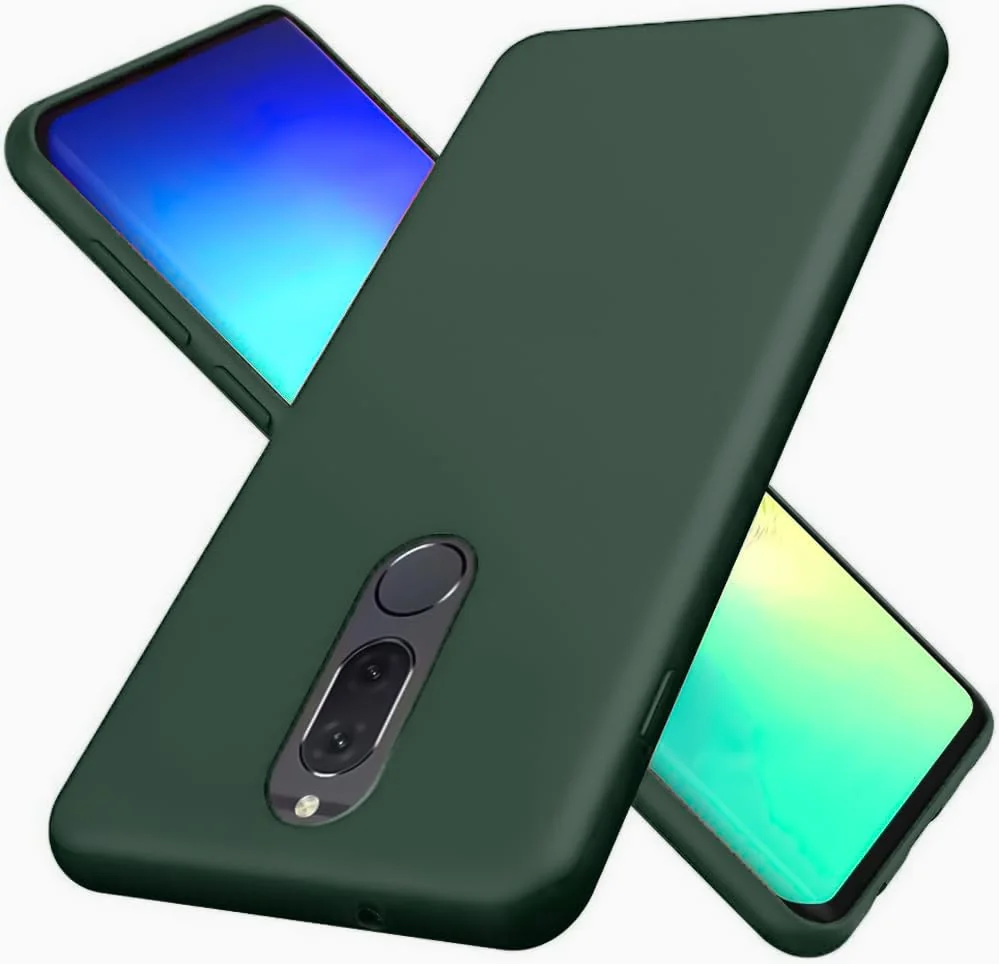 DL3 Mobilak Huawei Mate 10 Lite Case, Soft Flexible Silicone Gel Rubber Bumper Cover, Full Body Shockproof Protective Phone Case - Green