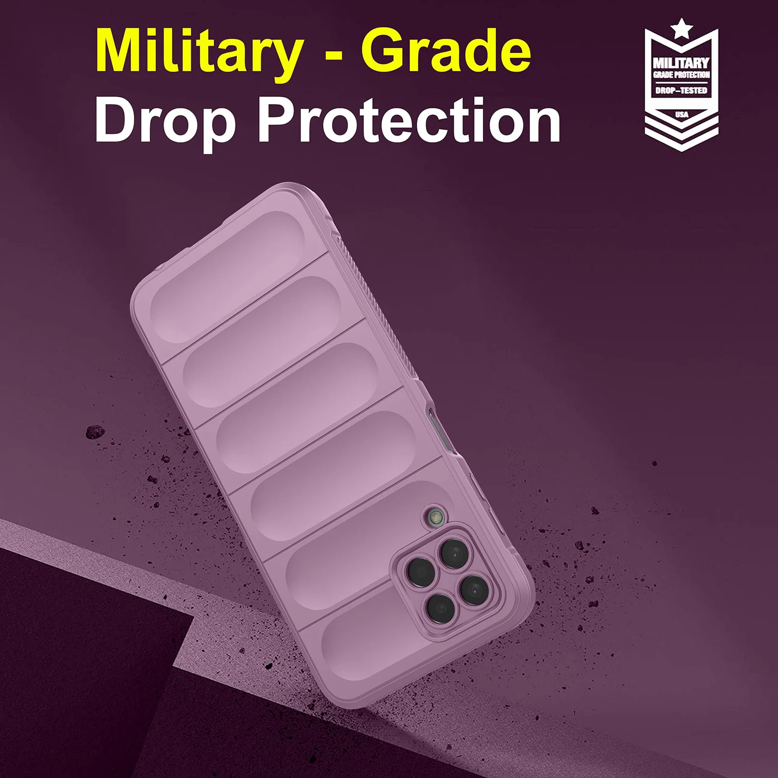 DL3 Mobilak Flexible Silicone and TPU Protective Case with Camera Protection for Samsung Galaxy M33 5G - Purple