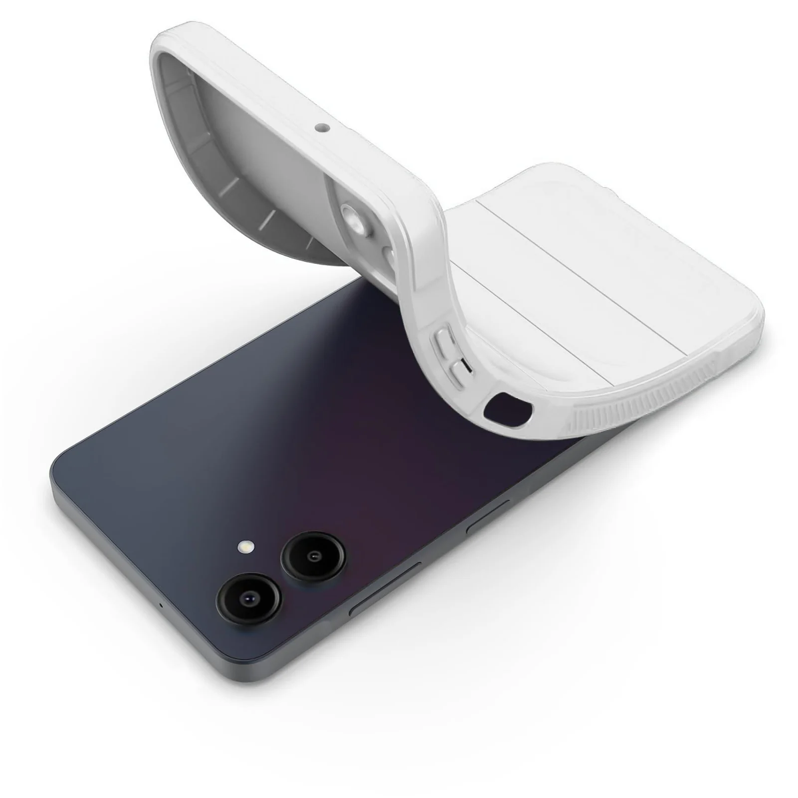 DL3 Mobilak Flexible Silicone and TPU Protective Case with Camera Protection for Samsung Galaxy A06 - White