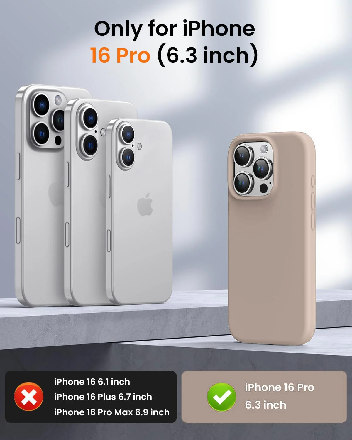 DL3 Mobilak Liquid Silicone Case for iPhone 16 Pro Max 6.9-inch, Supports wireless charging, Shock-absorbing protection, Scratch-resistant surface - Pastel Pink