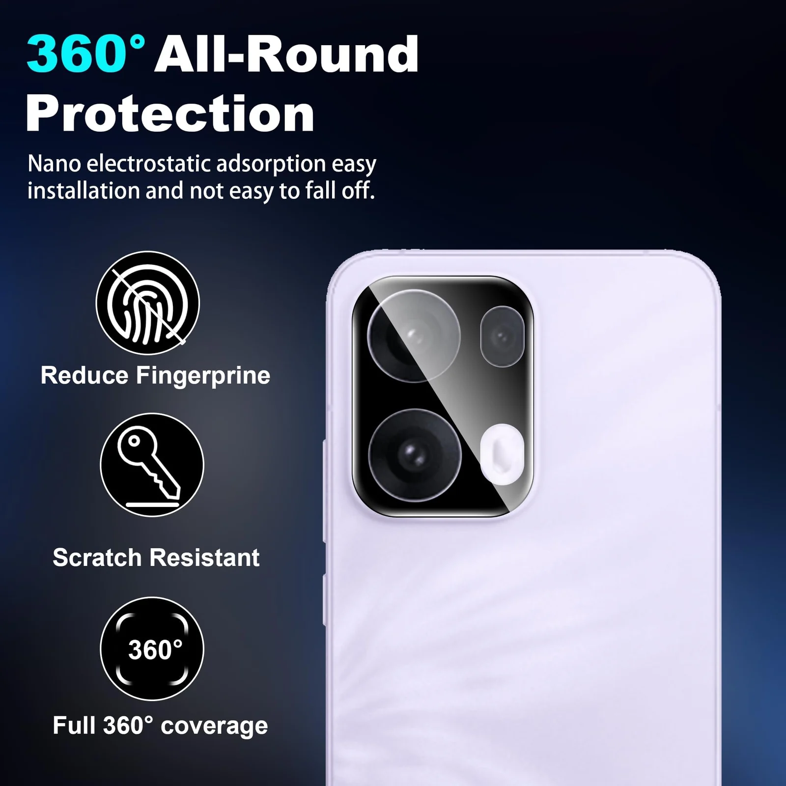DL3 Mobilak OPPO Reno 13 Pro 5G / Reno13 Pro 5G Camera Lens Protector Tempered Glass Screen Protector HD [Full Coverage][Anti-Scratch] Drop Protection Ultra Clear/Thin Lens Protector Case - Black