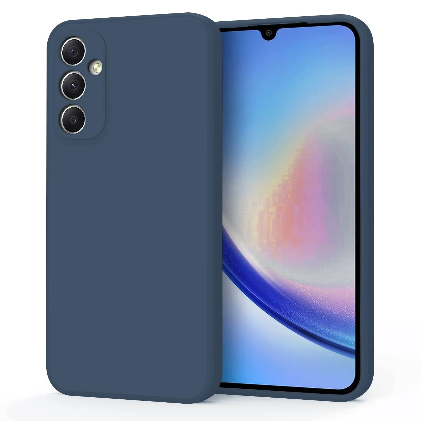 DL3 Mobilak Samsung Galaxy A54 5G Case, Soft Flexible Silicone Gel Rubber Bumper Cover, Full Body Shockproof Protective Phone Case - Midnight Blue