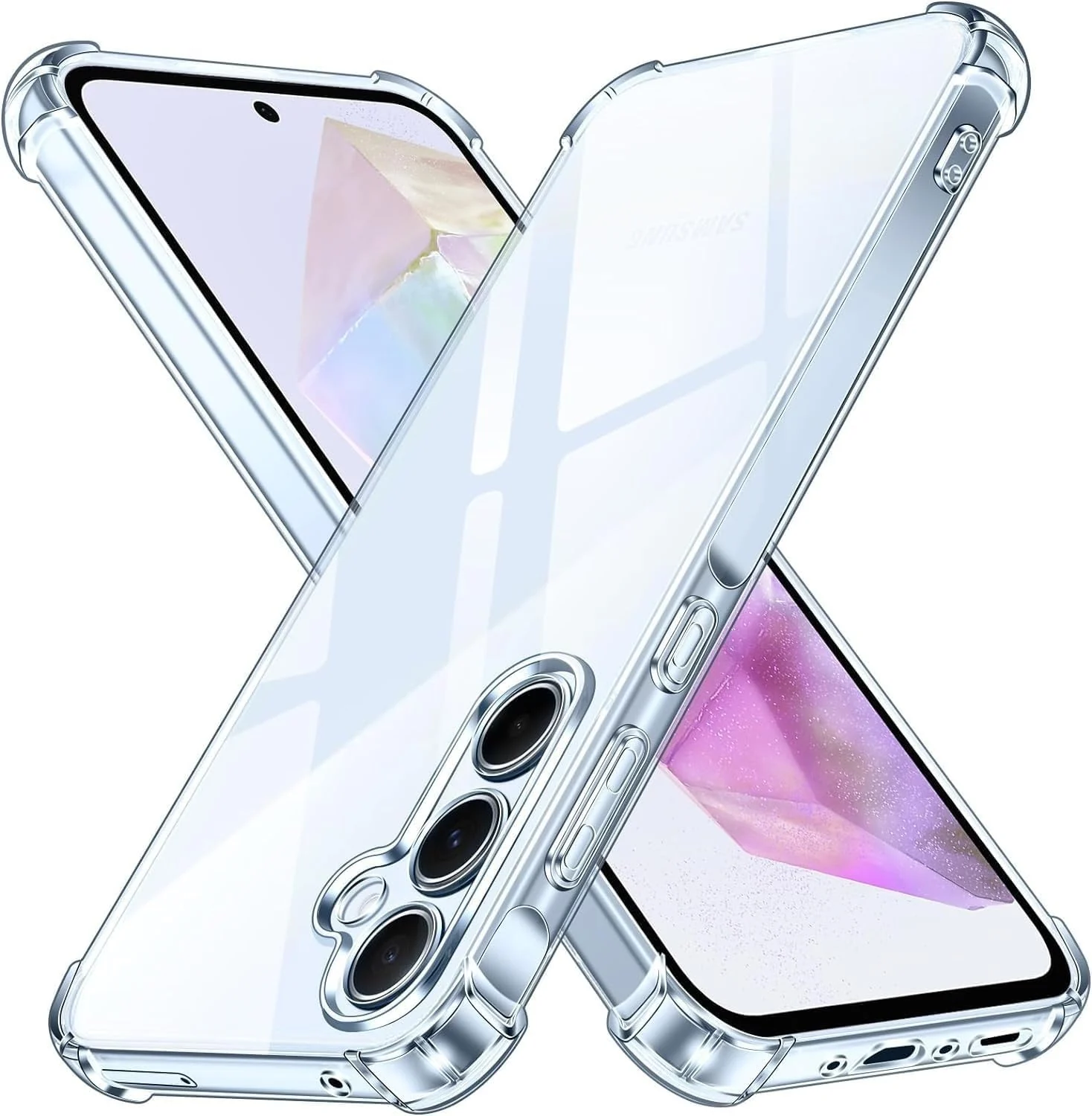 DL3 Mobilak Case Compatible with Samsung Galaxy A35 5G, Cover Silicone TPU Gorilla Anti-shock Protector Camera Shockproof Corners - Clear