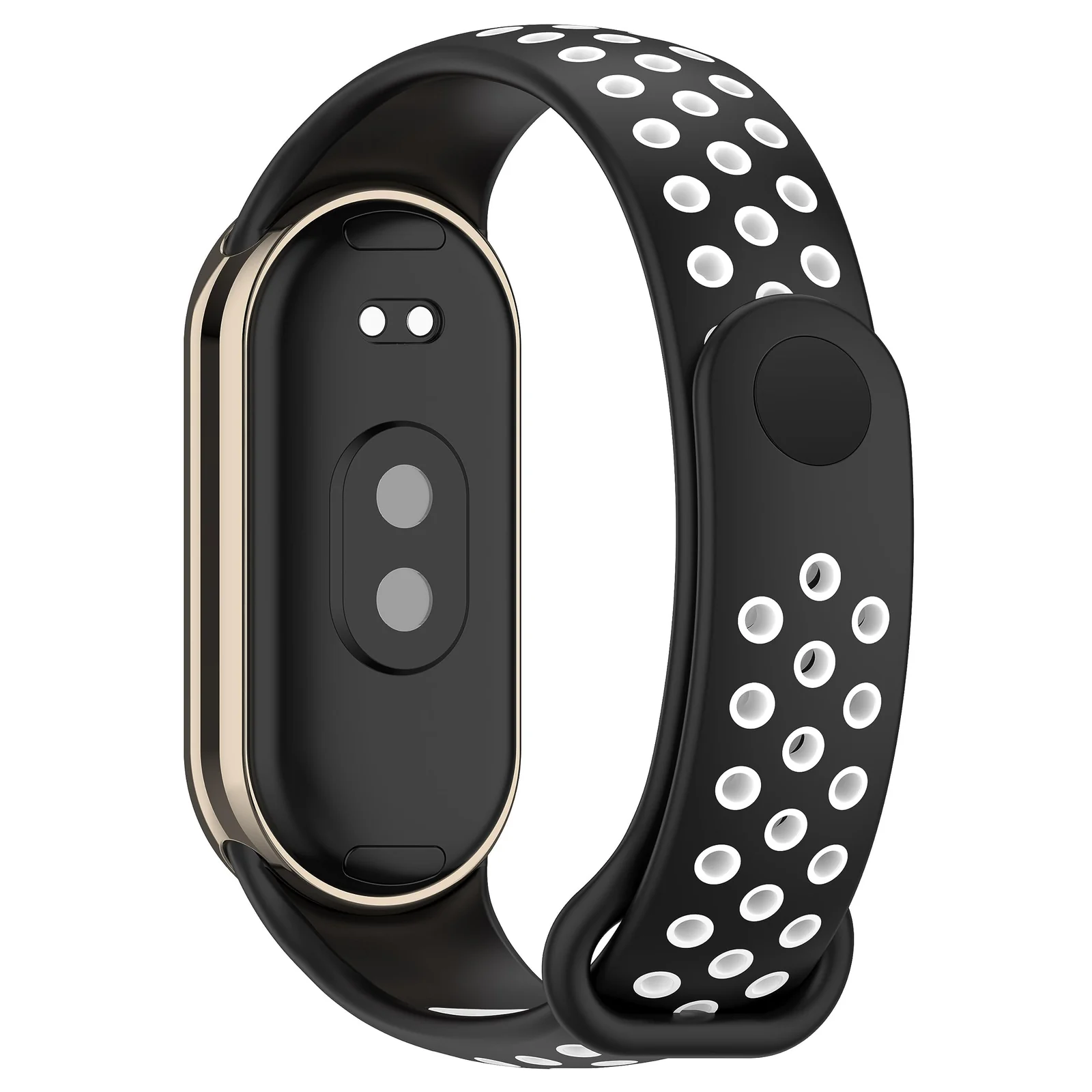 DL3 Mobilak Strap for Xiaomi Mi Band 9 / Mi Band 8, Breathable Sport Silicone Watch Band Strap, Replacement Bracelet Wristband Wrist Strap for Xiaomi Smart Band 9/Xiaomi Smart Band 8 Watch Accessories - Black White