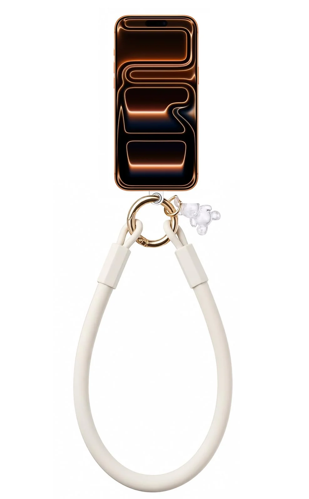 DL3 Mobilak Silicone Crystal Lanyard, 30cm Phone Wrist Strap Lanyard Keychain Office Wrist Strap with Clasp and Bear for Women Phone ID Card, Keys Strap