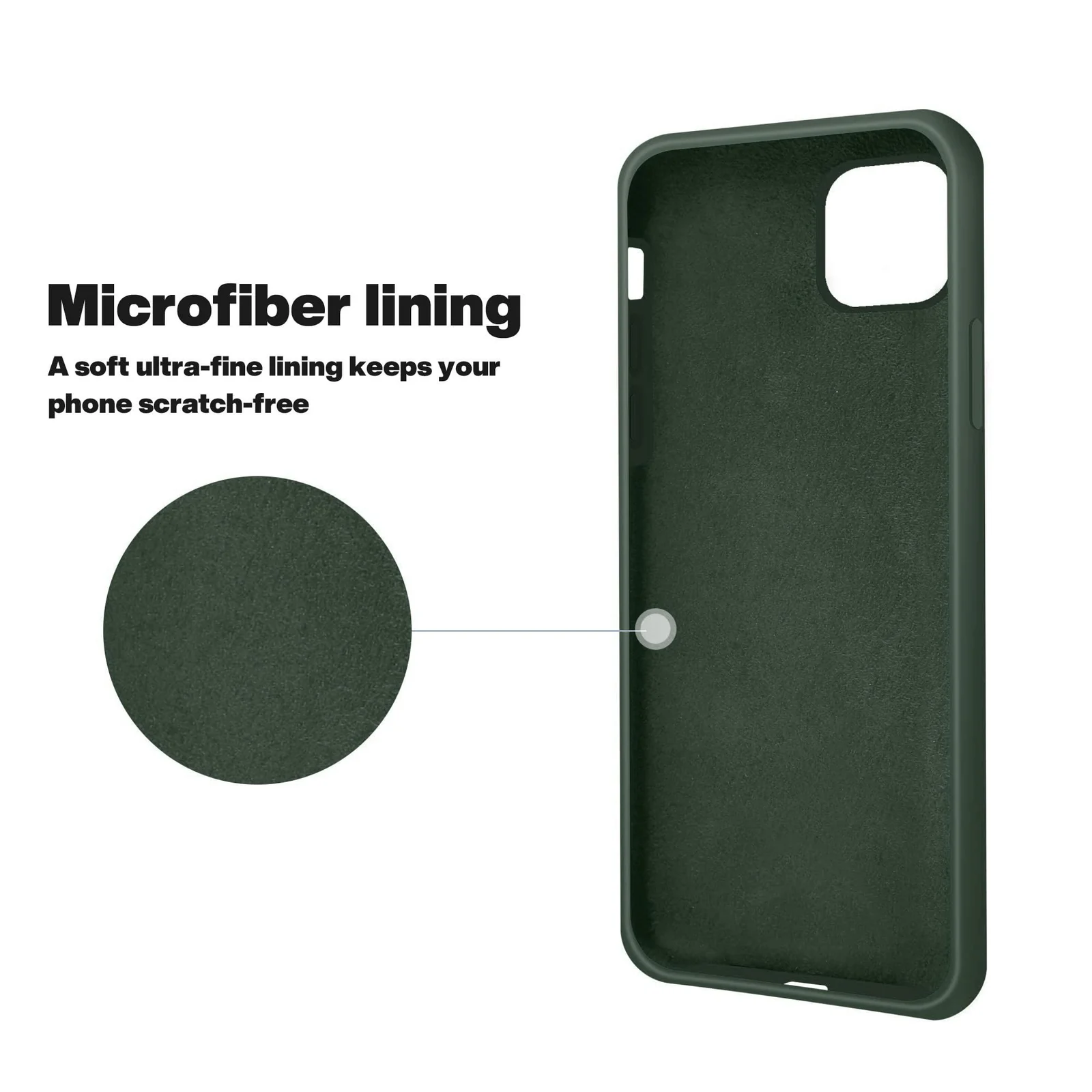 DL3 Mobilak Liquid Silicone Protective Case with Soft Microfiber Lining for iPhone 11 (6.1 Inch) - Army Green