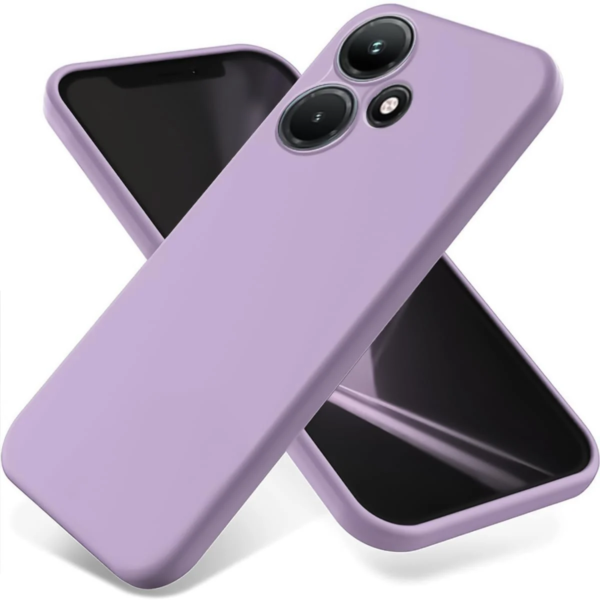 DL3 Mobilak Liquid Silicone Protective Case with Soft Microfiber Lining with Full Camera Protection for Infinix Hot 30i - Lavender