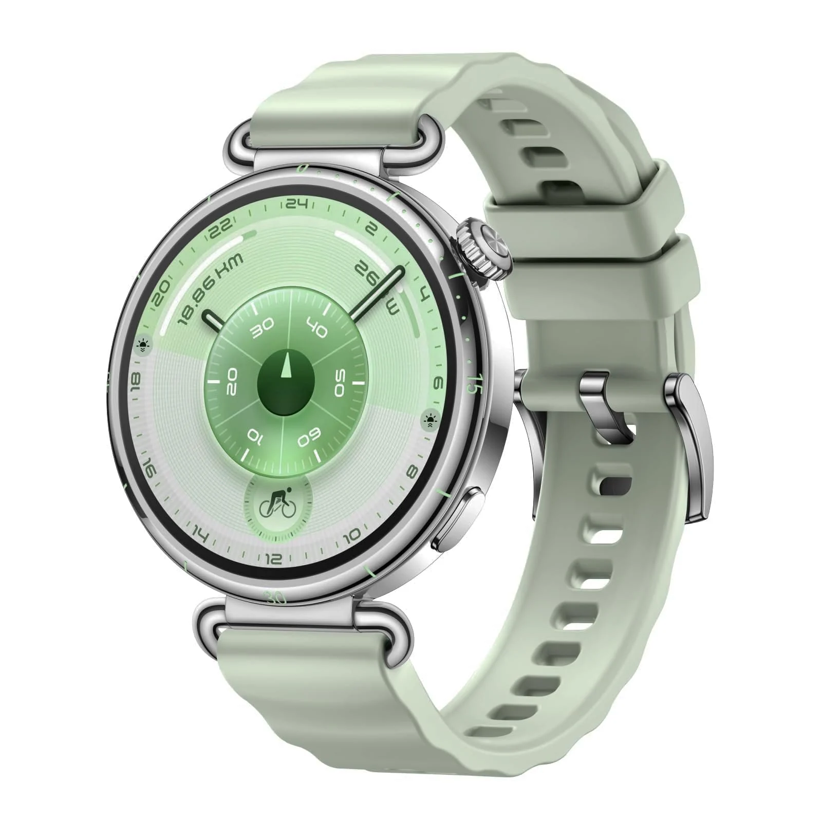 DL3 Mobilak 18mm Silicone Strap Compatible with Huawei Watch GT 6 41mm/GT 5 Pro 42 mm/GT5 41mm/GT4 41 mm/Huawei Watch 5 42mm, 18 mm Silicone Sport Replacement Band for Venu 2S/3S/Vivomove 3S/4S - Mint Green
