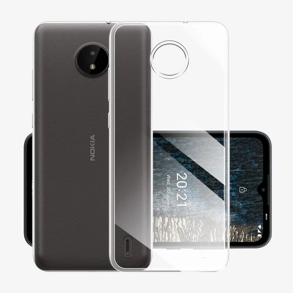 DL3 Mobilak Case Compatible with Nokia C20 / Nokia C10, Cover Silicone TPU Gorilla Anti-shock Protector Camera Shockproof Corners - Clear