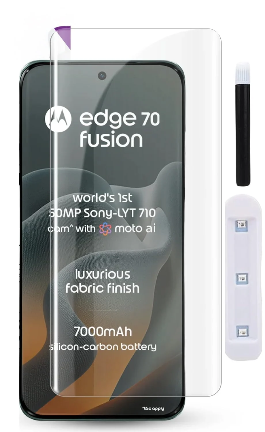 MOBIGON Liquid UV Tempered Glass Screen Protector for Motorola Edge 70 Fusion, Clear