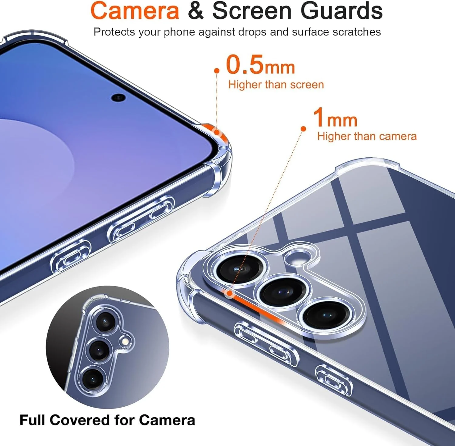 DL3 MOBILAK Case Compatible with Samsung Galaxy S25 FE, Cover SiliconeTransparent TPU Gorilla Anti-shock Protector Camera Shockproof Corners - Clear