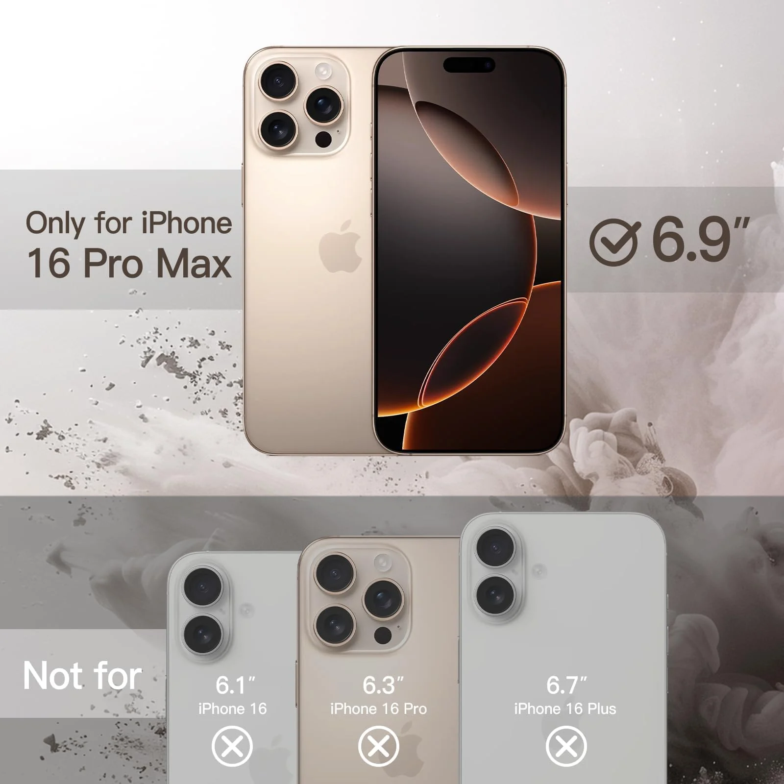 DL3 Mobilak Clear PC and TPU Protective Case for iPhone 16 Pro Max with Military-Grade Protection and Anti-Yellowing Design - Light Pink
