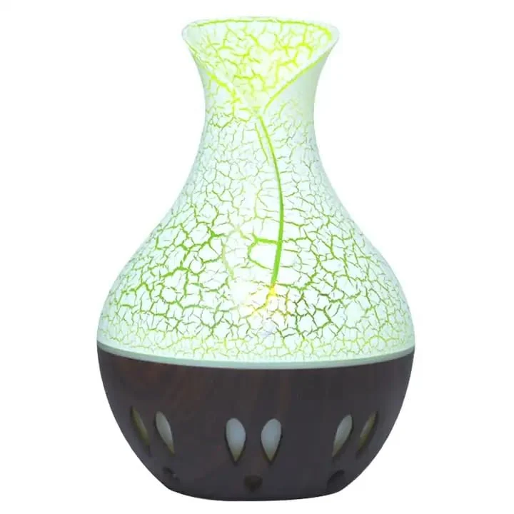 Mobigon Wood Cool Mist Ultrasonic Humidifier for Room Moisture, Aroma Diffuser for Home, 200ml Essential Oil Diffuser with 7 Colorful Night Light, Auto Shut-Off, Home, Office, car - D.Dark Brown
