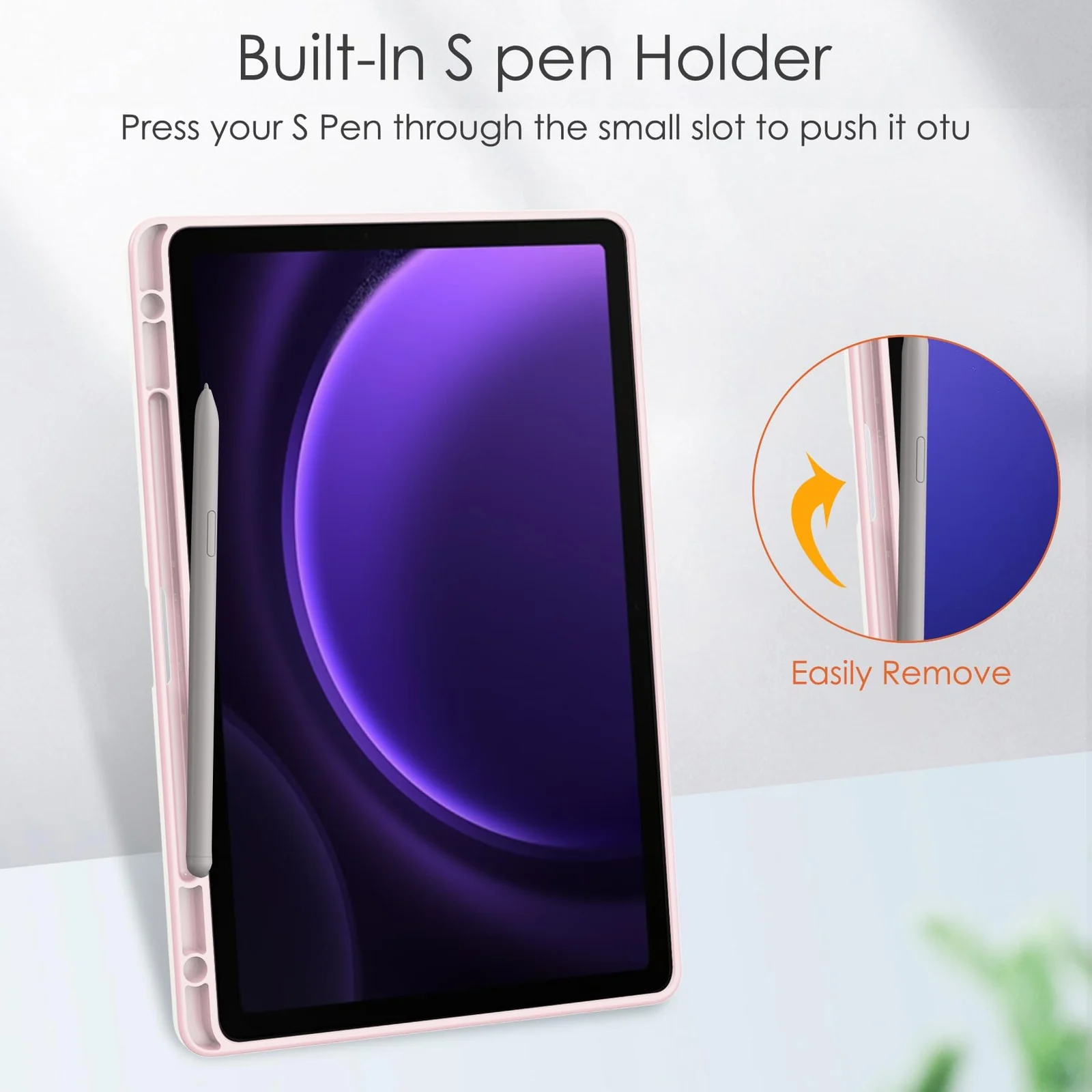DL3 Mobilak Hybrid Slim Case for Samsung Galaxy Tab S9 FE 5G 10.9 Inch/Galaxy Tab S9 11 Inch 2023 with S Pen Holder, Shockproof Cover with Clear Transparent Back Shell, Auto Wake/Sleep - Pink Sand