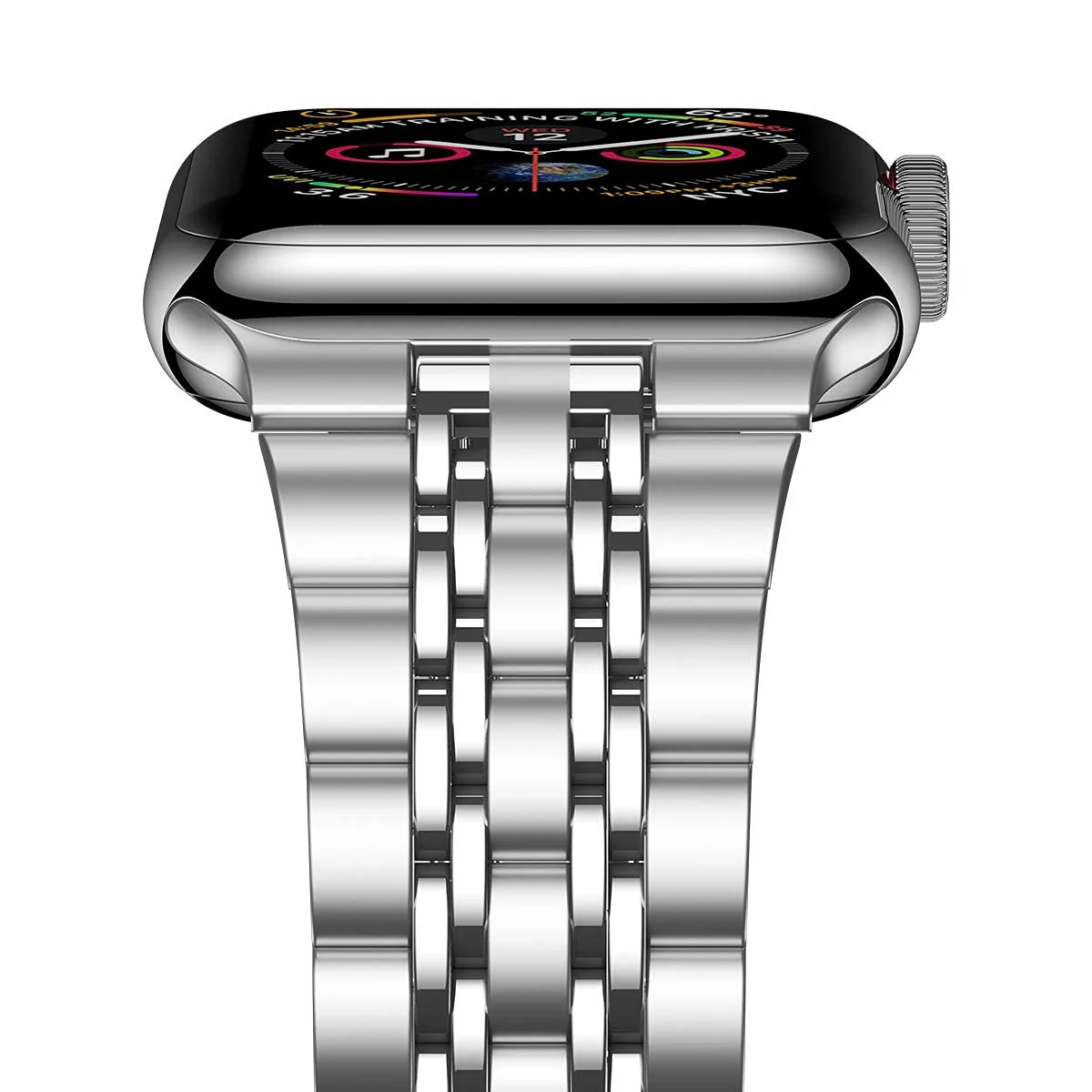 DL3 MOBILAK Band For Apple Watch Ultra Band 49mm 45mm 44mm 42mm 41mm 40mm 38mm, Metal Stainless Steel Strap for Apple Watch Series 8 Ultra 7 6 5 4 3 2 1 Se (42MM/44MM/45MM/49MM) - Silver