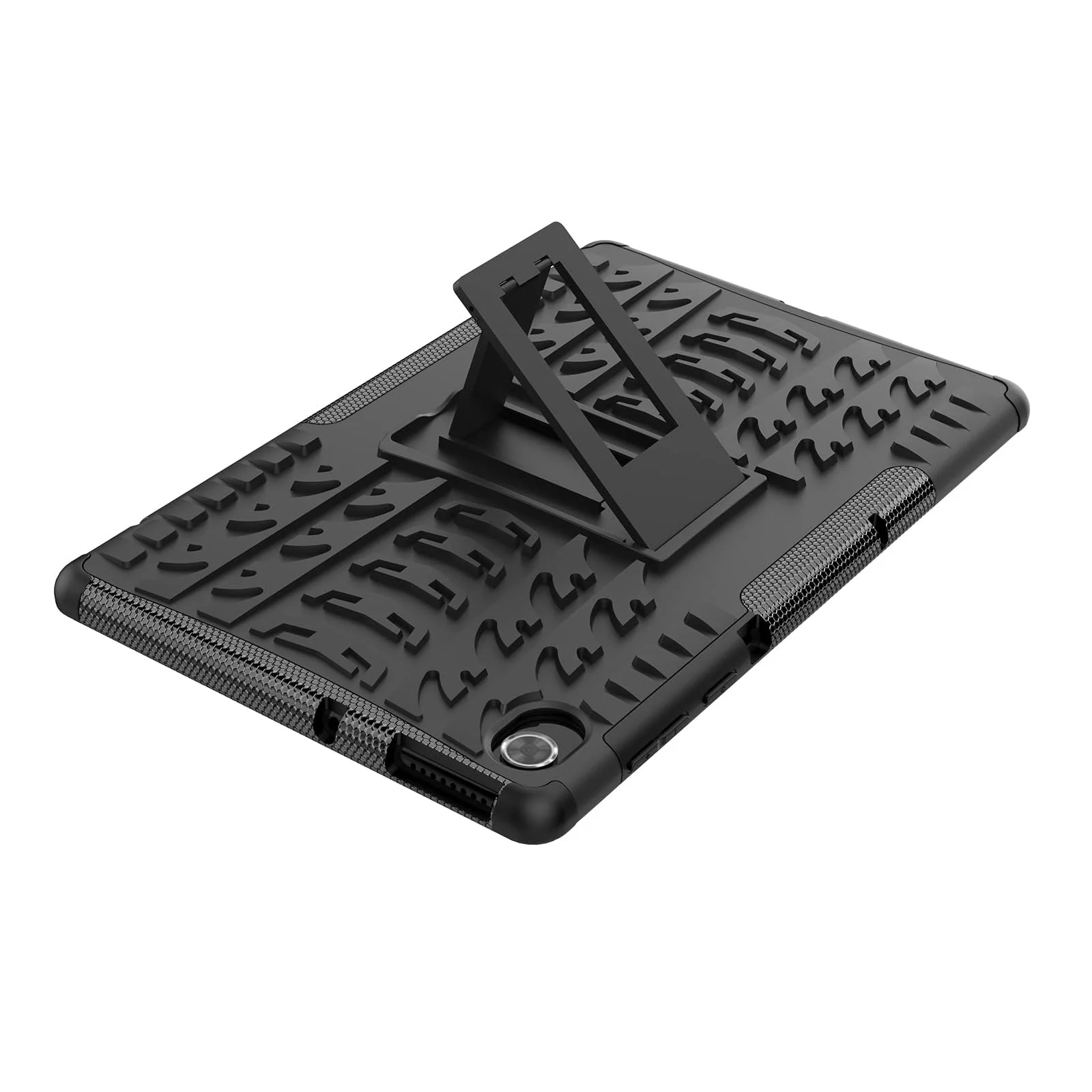 "DL3 Mobilak Case For Lenovo Tab M10 FHD Plus 10.3"" [2nd Gen] 2020 (TB-X606F/X) / K10 2021 (TB-X6C6F), Hybrid Rugged Armor Heavy Duty 2 in 1 TPU + PC Dual Layer Shockproof Case with Kickstand - Black"