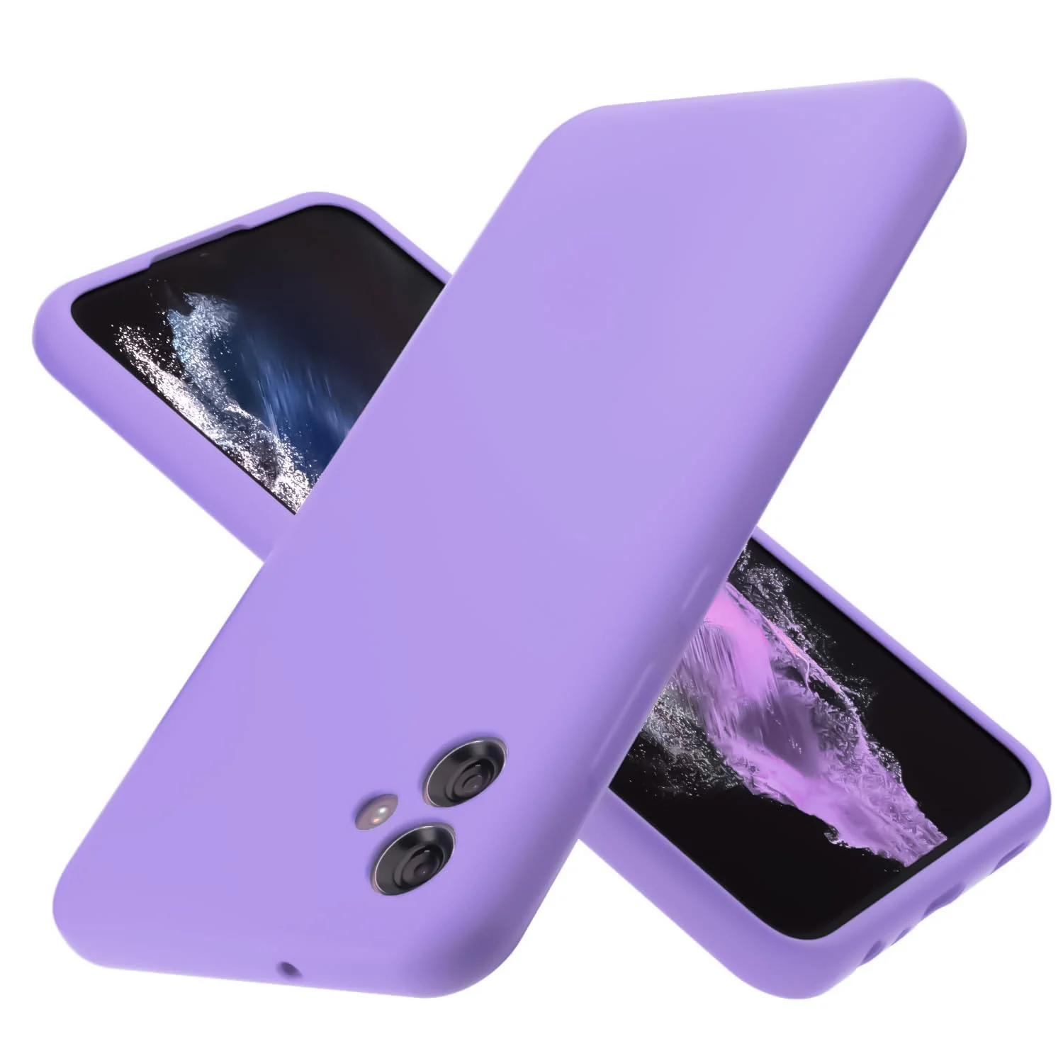 DL3 Mobilak Samsung Galaxy A04e Case, Soft Flexible Silicone Gel Rubber Bumper Cover, Full Body Shockproof Protective Phone Case - Light Purple