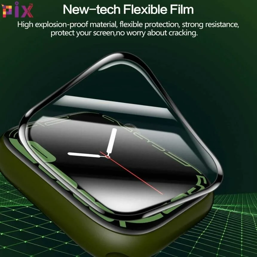 DL3 Mobilak Screen Protector For Apple Watch Series 8 Ultra 49mm, 3D Curved Soft Edge Protective Film [Anti-Scratch] [Bubble Free] [Ultra Shatterproof] [High Sensitive] (Nont-Tempered Glass) - Black