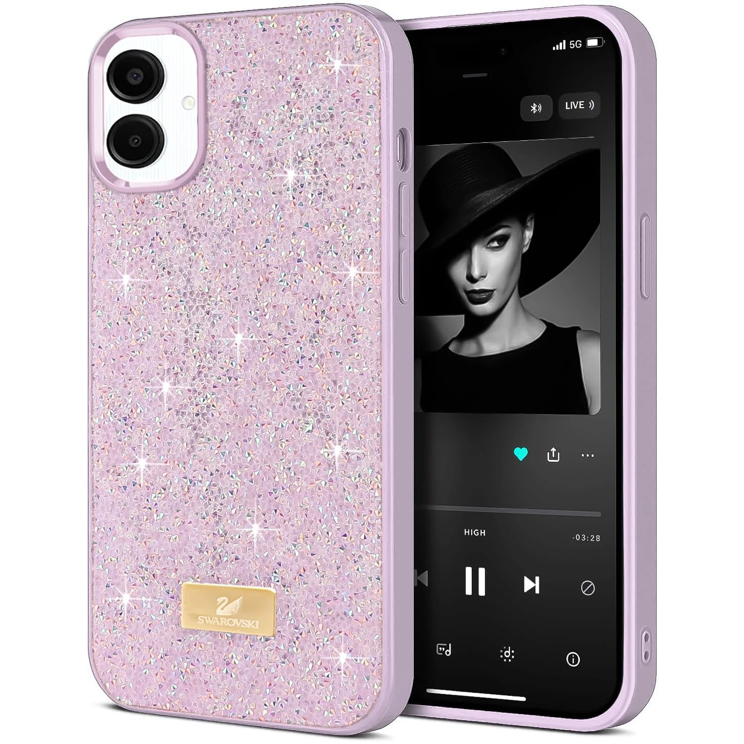DL3 Mobilak Glitter Rhinestone Protective Case for Samsung Galaxy A06 with Shockproof Design