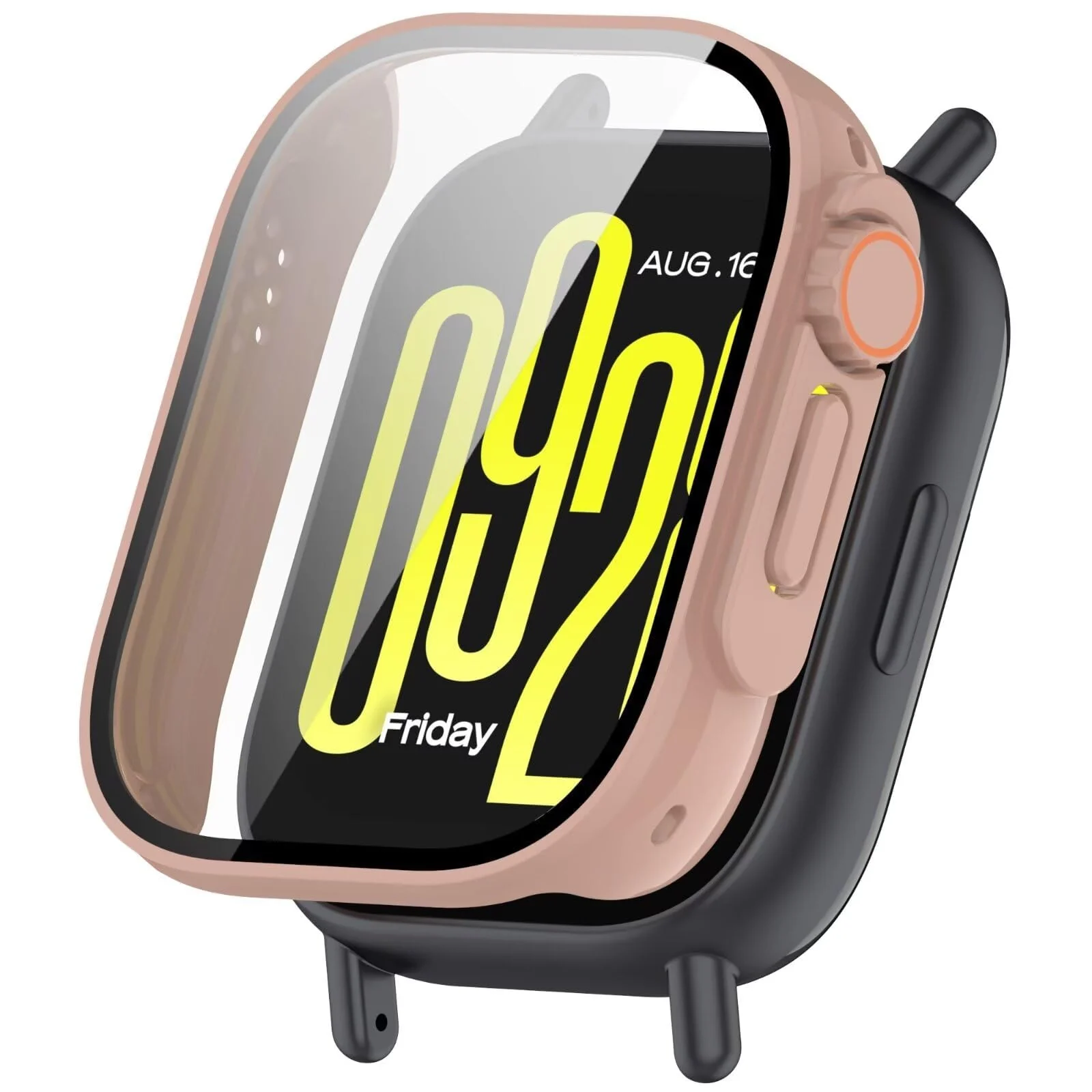DL3 Mobilak for Xiaomi Redmi Watch 5 Lite Case Screen Protector, [Looks Like iWatch Ultra Case] Built-in Tempered Glass Screen Unique Design Case Cover for Redmi Watch 5 Lite - Pink