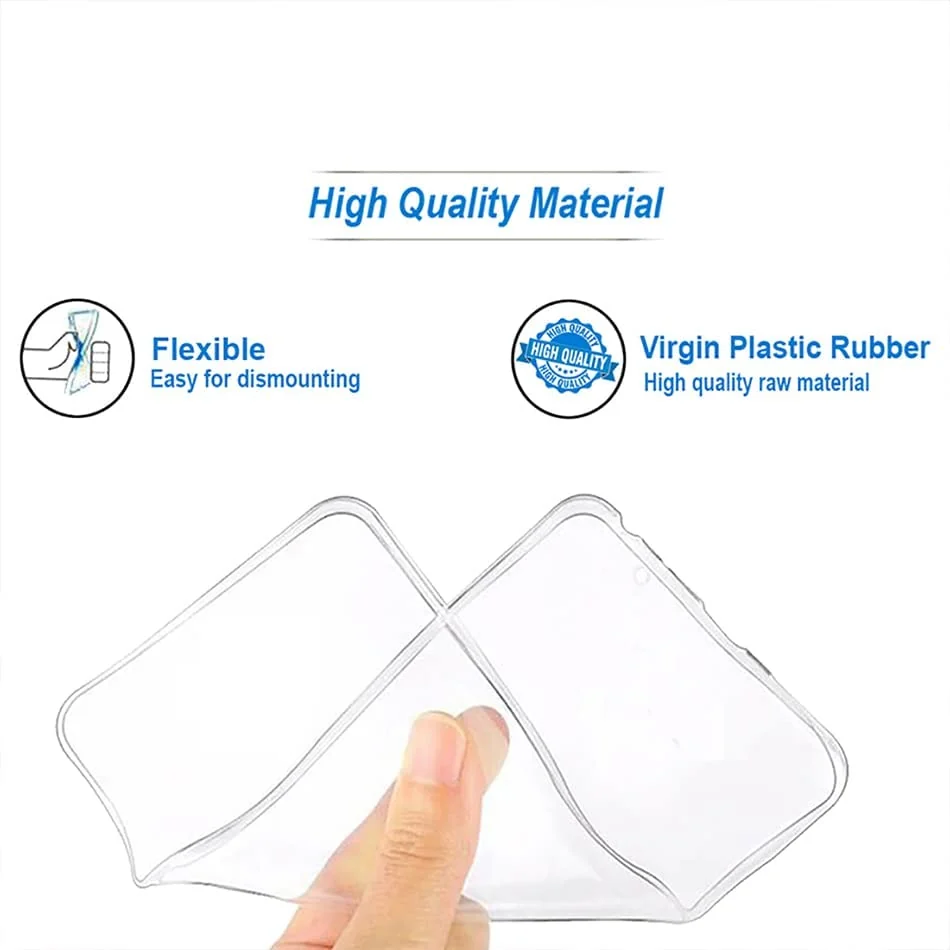 "DL3 Mobilak Case Compatible with Infinix Hot 20i X665E (6.6"") Case Crystal Soft TPU Gel Case Flexible Silicone Anti-Scratch Camera Protection TPU Cover - Clear"