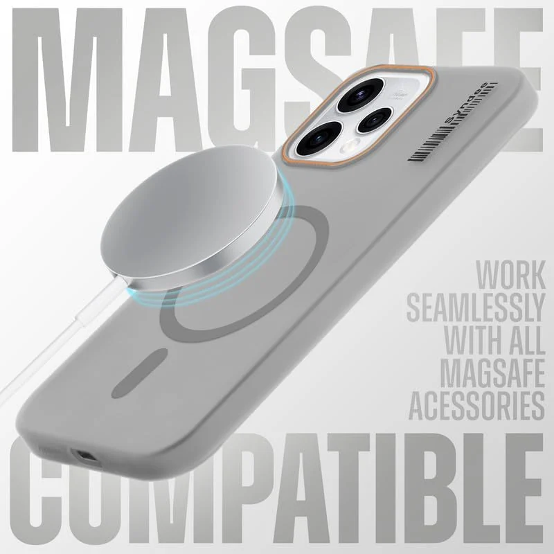 DL3 Mobilak Case Back Cover for OPPO Reno 15 5G (OPPO Reno15), Sleek Frosted Translucent Back Only Compatible with Wireless Magnetic Accessories | Anti-Scratch Shockproof Phone Case - Gray