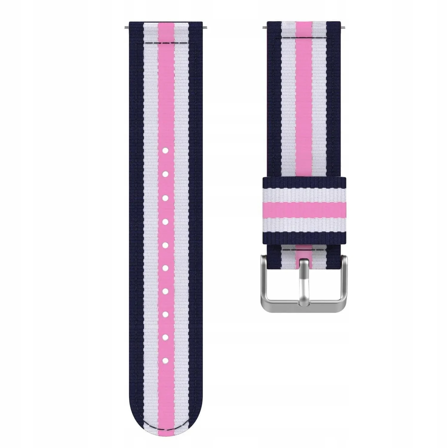 DL3 Mobilak Nylon Canvas Band 22MM Strap For Samsung galaxy watch3 45mm /galaxy 46mm/Gear S3/Huawei watch GT3 46MM/GT2E/GT2 Pro/GT GT2 46MM/ Honor Magic Watch2 46mm/Amaz fit GTR 4/GTR3 - Blue Pink