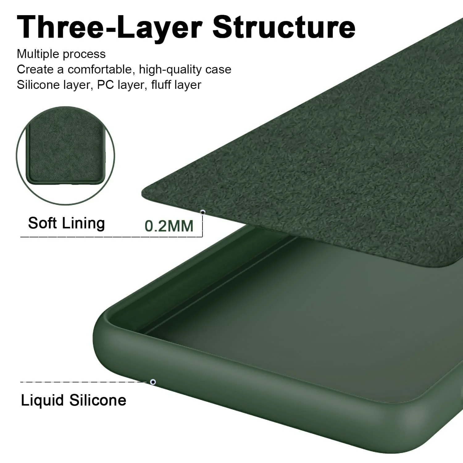 DL3 Mobilak Liquid Silicone Protective Case for realme 10 4G with Microfiber Lining and Shockproof Design - Green