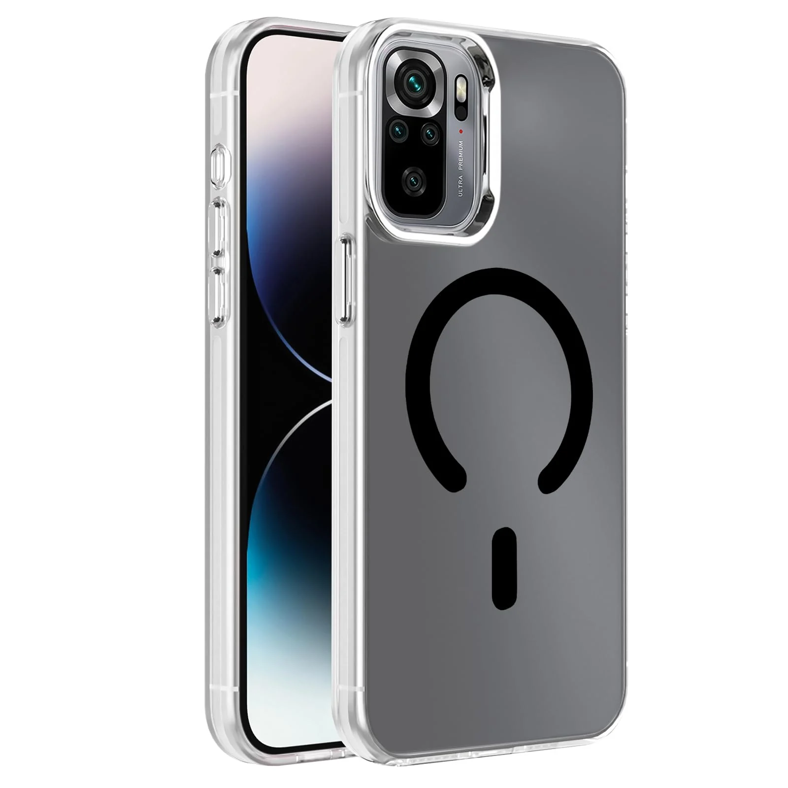 DL3 Mobilak Case for Xiaomi Redmi Note 10 4G / Note 10S Crystal Clear [Not Compatible with MagSafe] Soft TPU Gel Case Flexible Silicone Anti-Scratch Transparent TPU Cover - Black