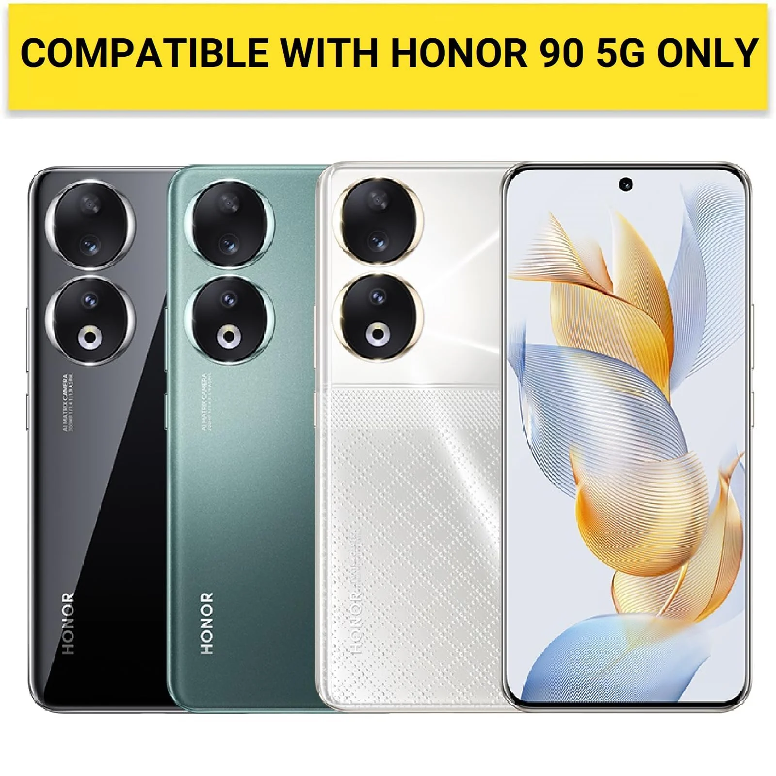 DL3 Mobilak Soft Silicone Protective Case for Honor 90 with Camera Protection and Military-Grade Protection - Black