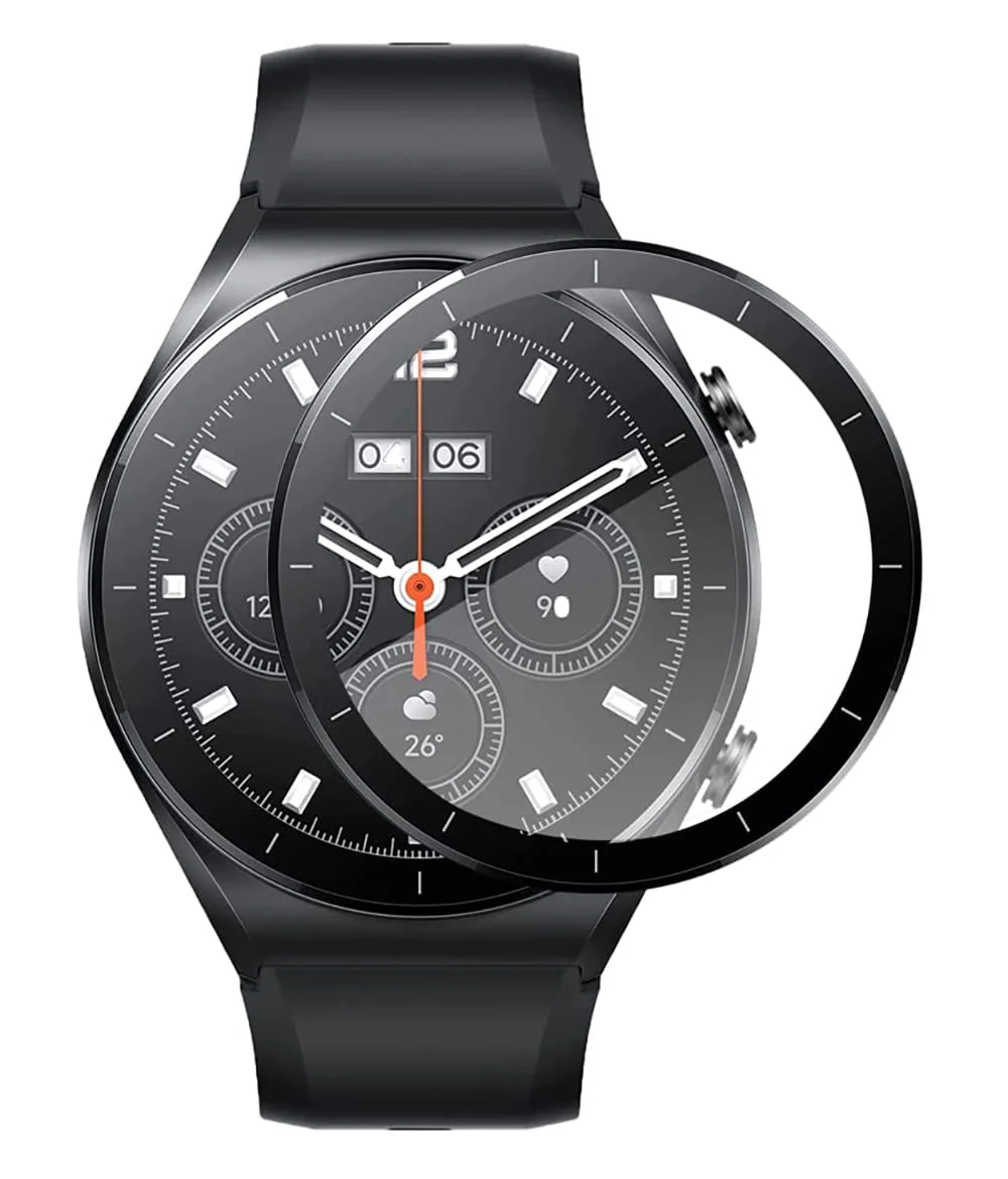 DL3 Mobilak Screen Protector For Xiaomi Watch S1, 3D Curved Soft Edge Protective Film [Anti-Scratch] [Bubble Free] [Ultra Shatterproof] [High Sensitive] (Not Glass) - Black