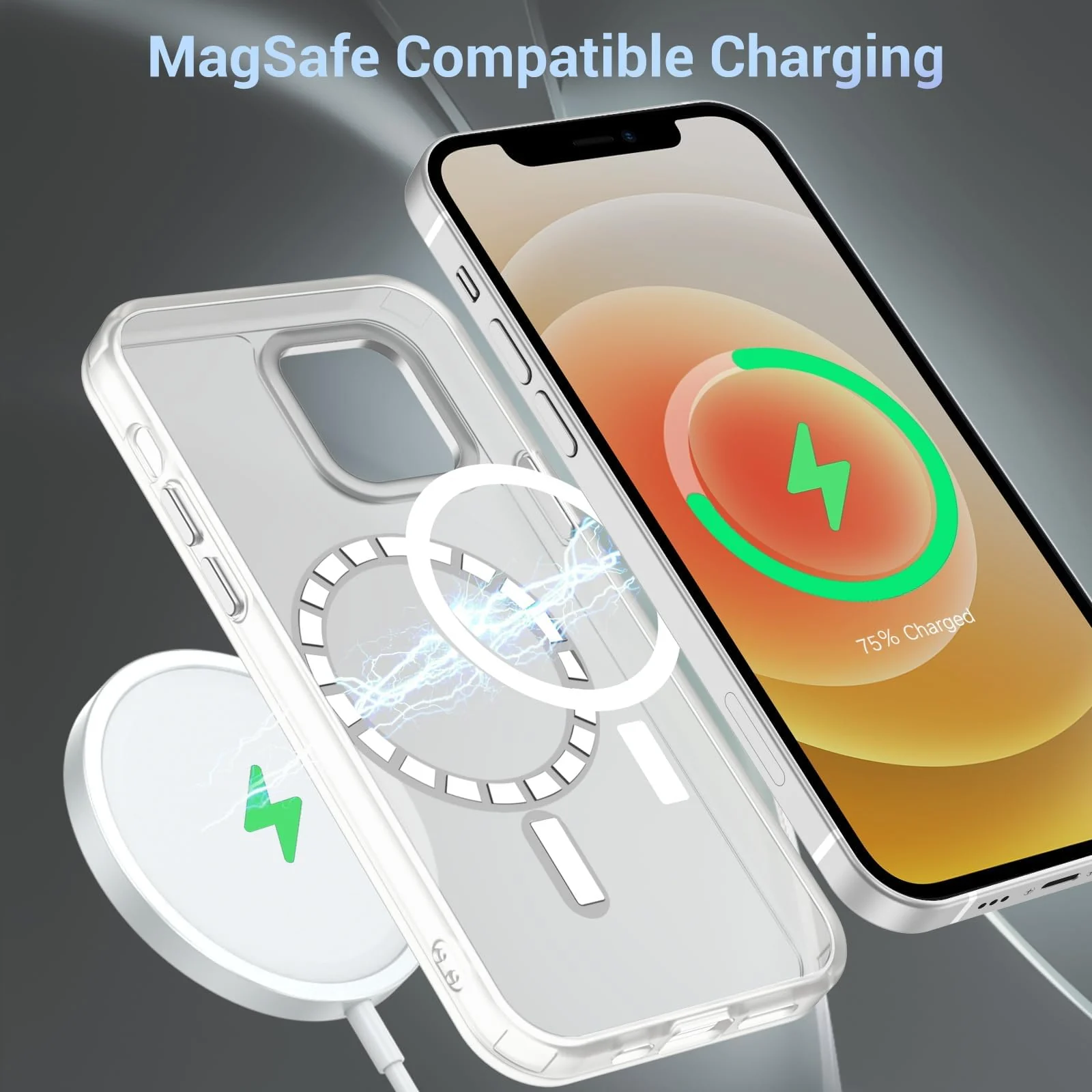 DL3 Mobilak Wallet Case with Card Slot for iPhone 12, iPhone 12 Pro with Ring Holder and Magnetic Car-Mount Support - White
