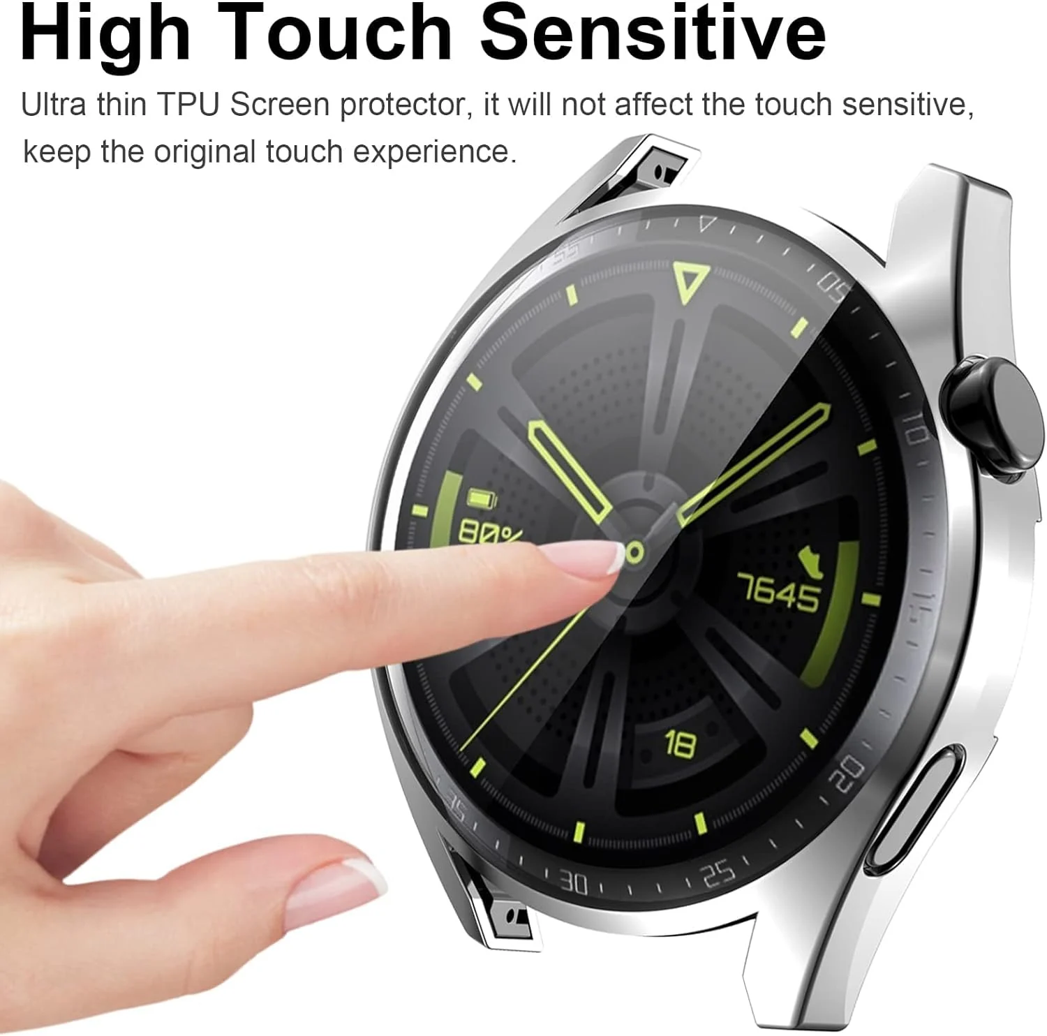 DL3 Mobilak Case Compatible with Huawei Watch GT3 46mm Case All-Around Screen Protector Watch Soft TPU Shockproof Cover Slim Guard Thin Bumper Shell Protector - Clear