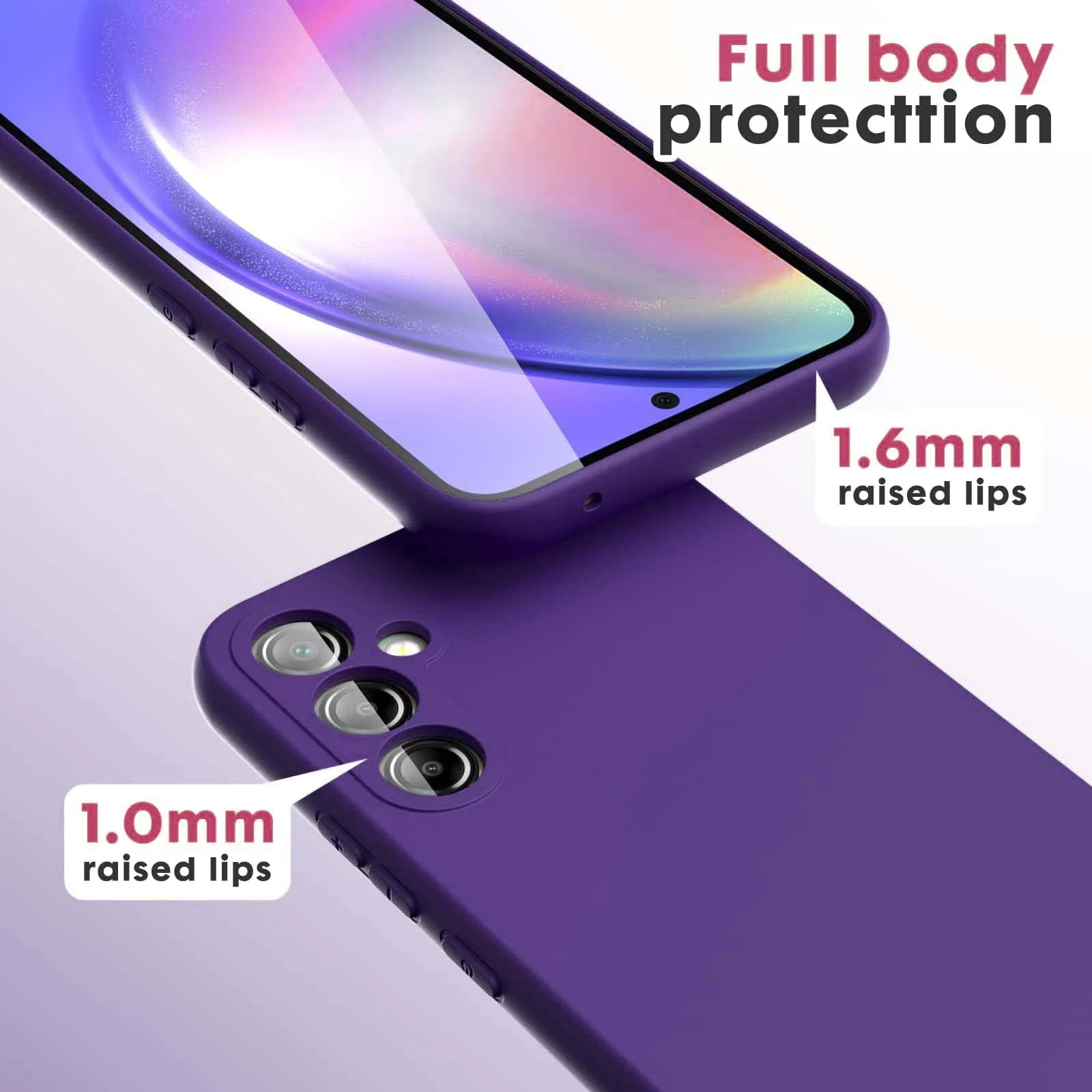 DL3 Mobilak Liquid Silicone Case for Samsung Galaxy S23 FE, Shock-absorbing protection, Scratch-resistant surface, Soft microfiber lining - Purple
