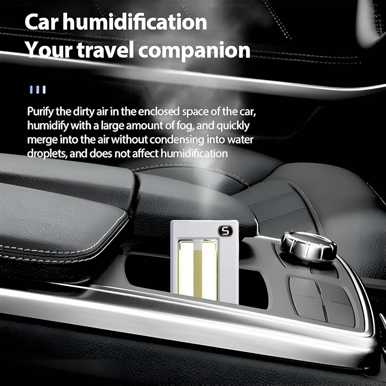 Mobigon Aromatherapy Diffusers for Essential Oils Mini USB Air Scent Small Humidifier with 7-LED Color Changing 6 Countdown Timers Levels for Car Room Home Office Bedroom - White