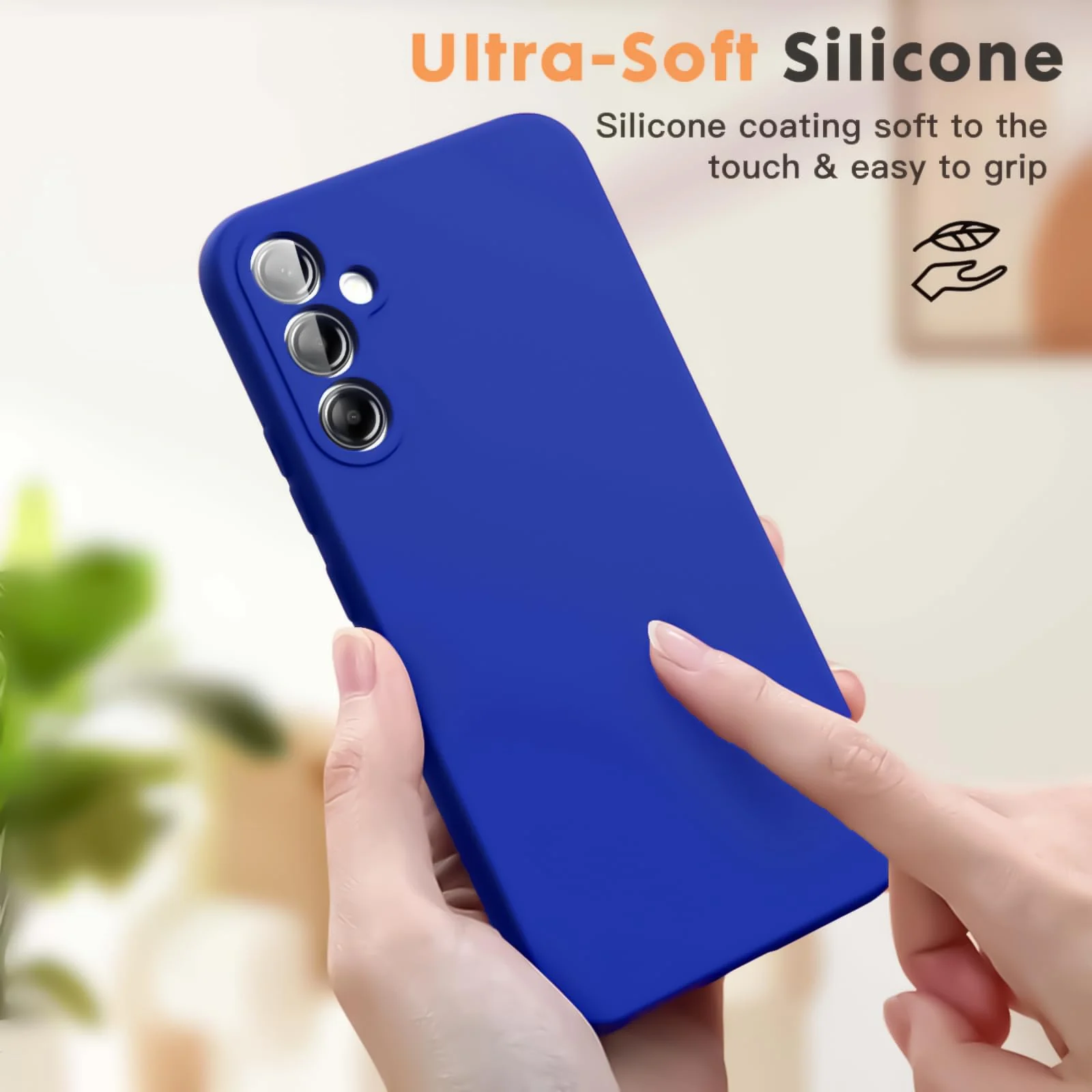DL3 Mobilak Liquid Silicone Protective Case for Samsung Galaxy A55 with Microfiber Lining and Shockproof Design - Pepsi