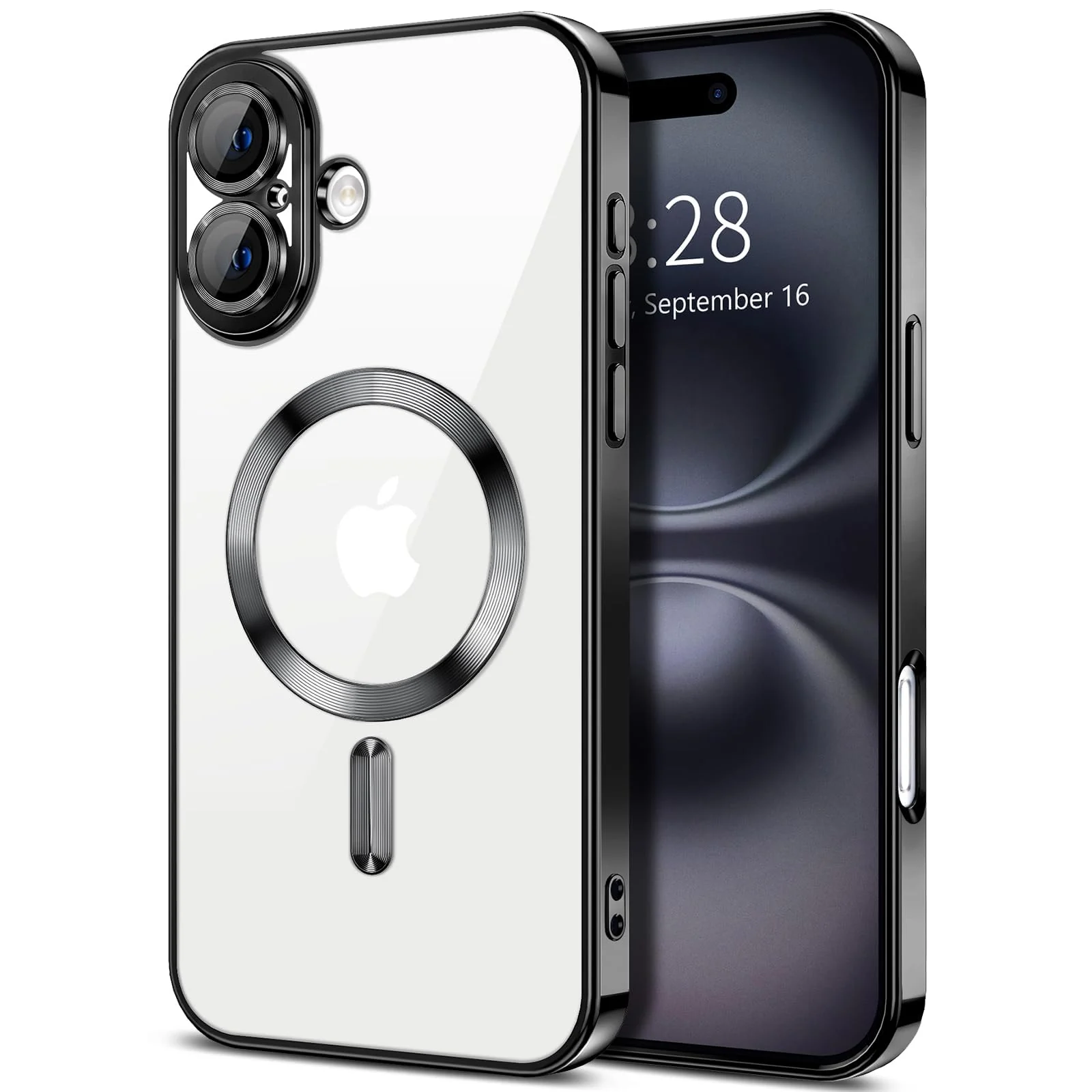 DL3 Mobilak Plated-Edge Protective Case for iPhone 17, Compatible with MagSafe accessories, Supports wireless charging, Camera protection - Black