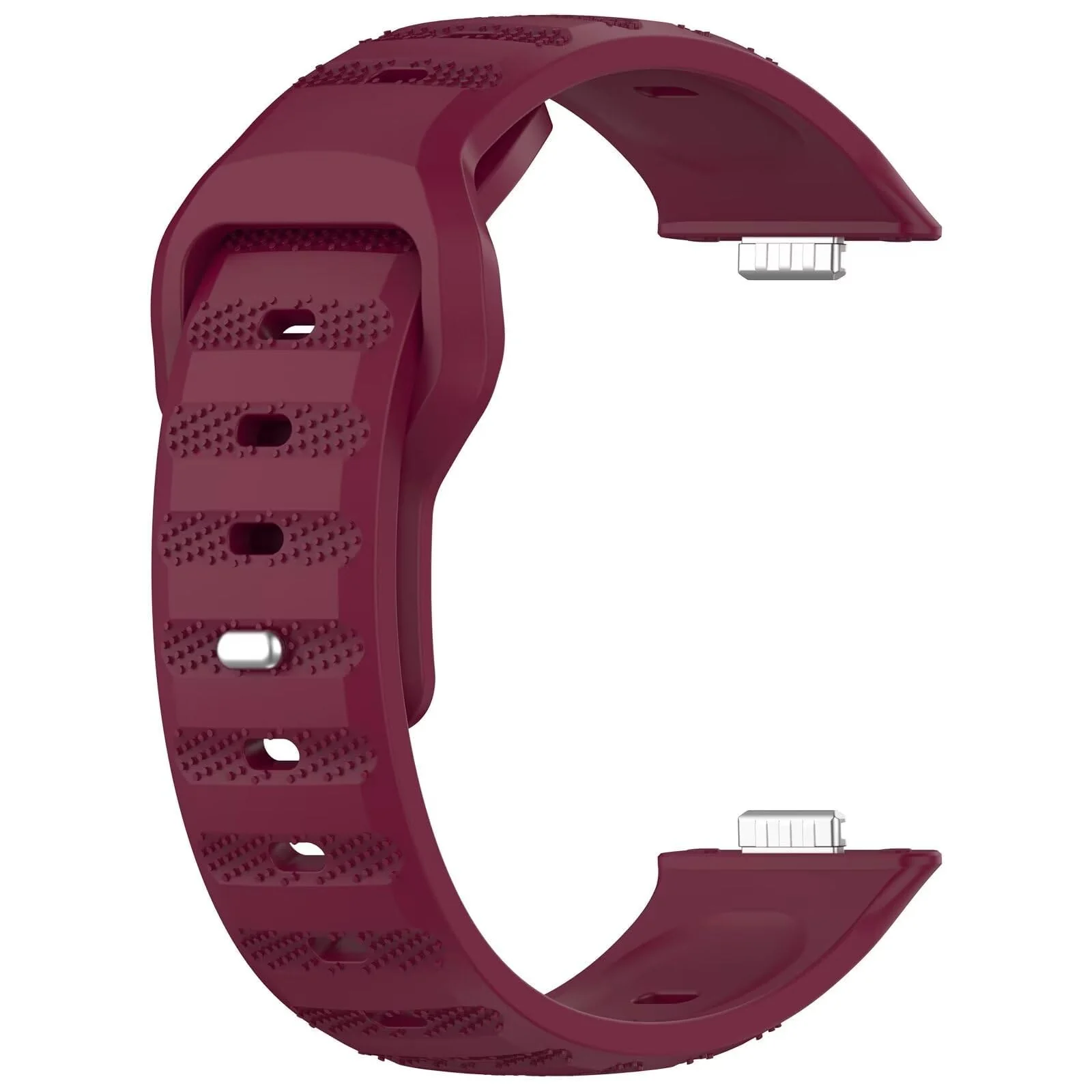 DL3 Mobilak Compatible with Huawei Watch Fit 3 / Fit 4 / Fit 4 Pro Breathable Silicone Sport Wristband, Soft Textured Design, Sweat-Resistant Quick Release Adjustable Watch Strap - Wine Red
