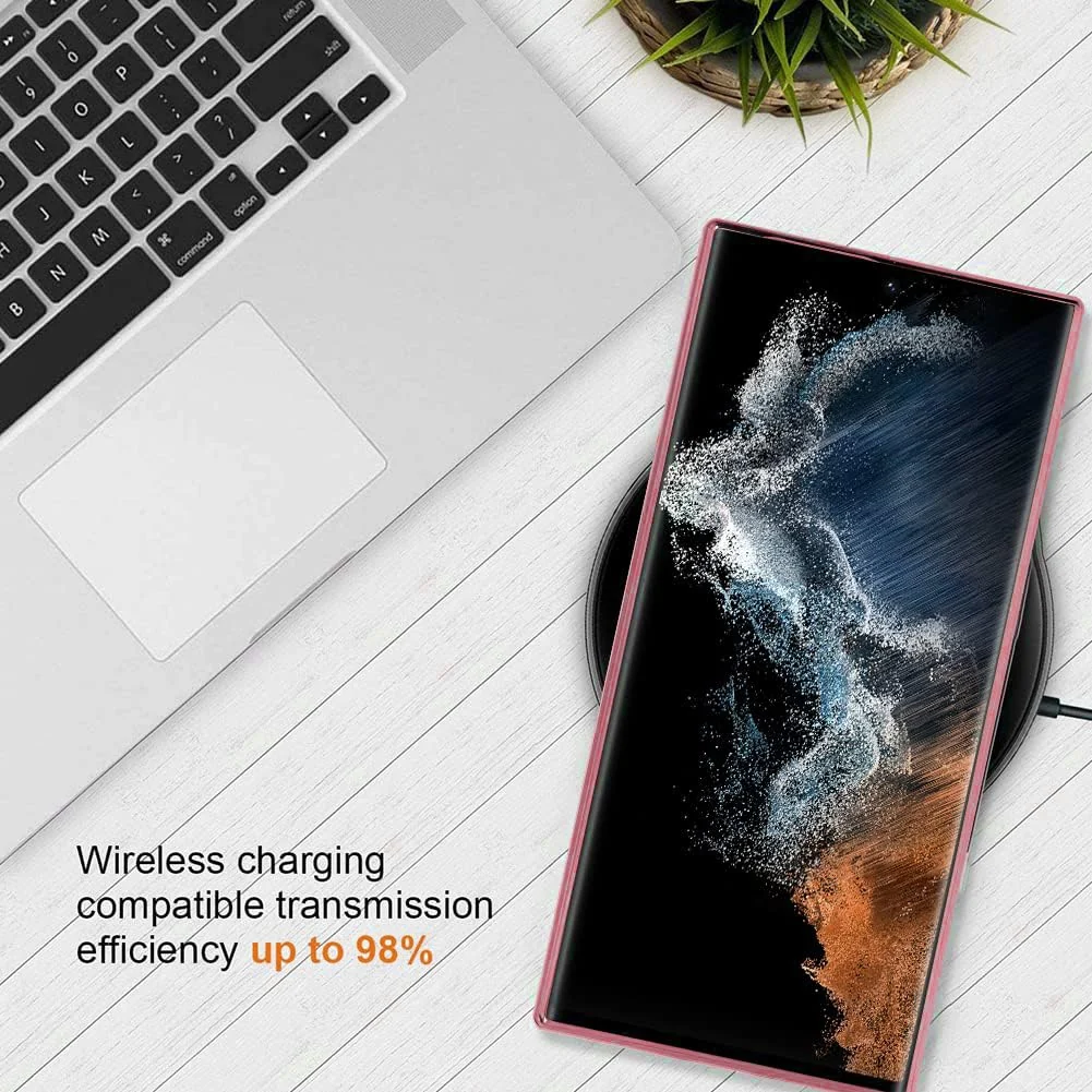 DL3 Mobilak Clear MagSafe-Compatible Magnetic Case for Samsung Galaxy Note 20 Ultra with Camera Protection and Shockproof Design - Pink