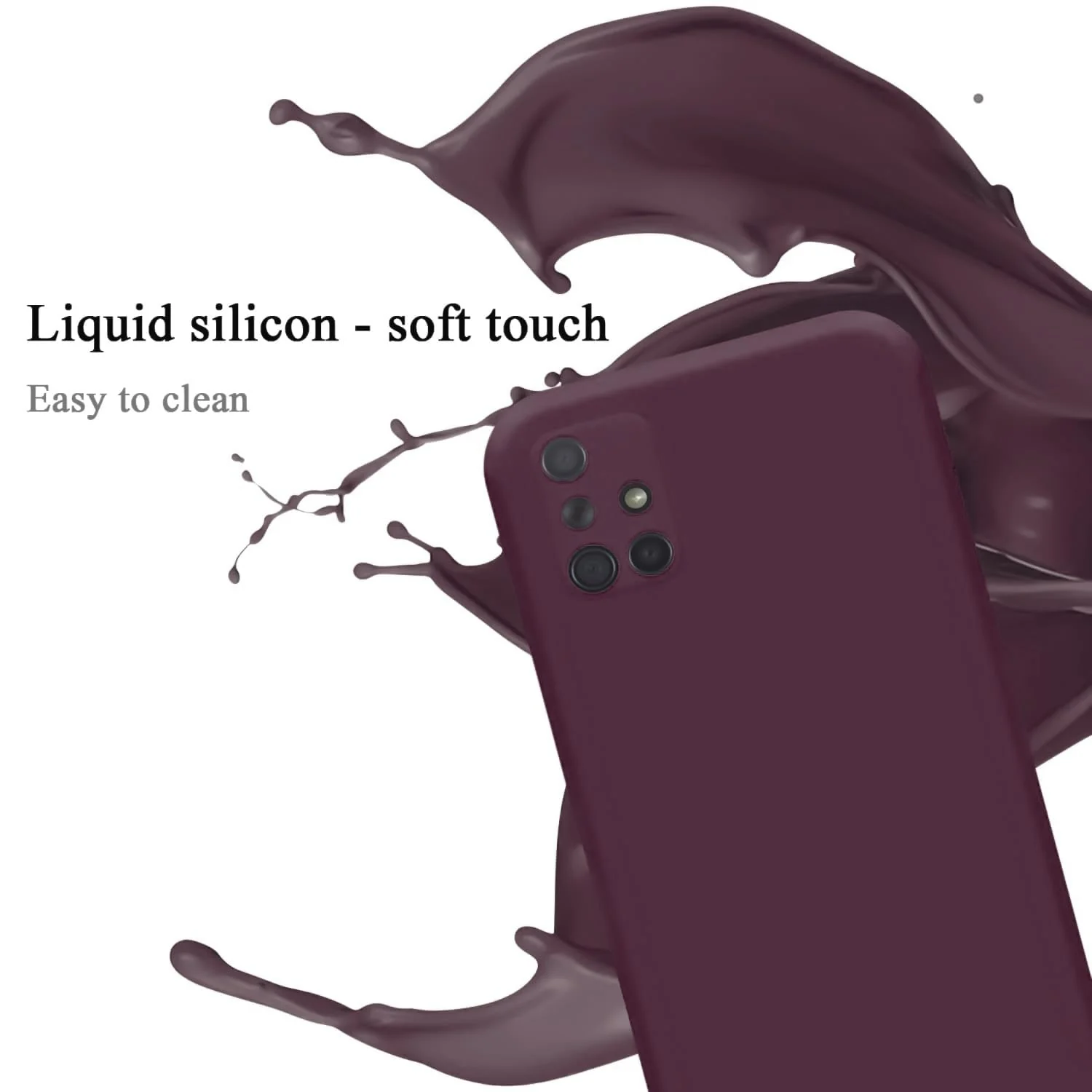 DL3 Mobilak Soft Silicone Protective Case for Samsung Galaxy A71 with Microfiber Lining and Shockproof Design - Wine Red
