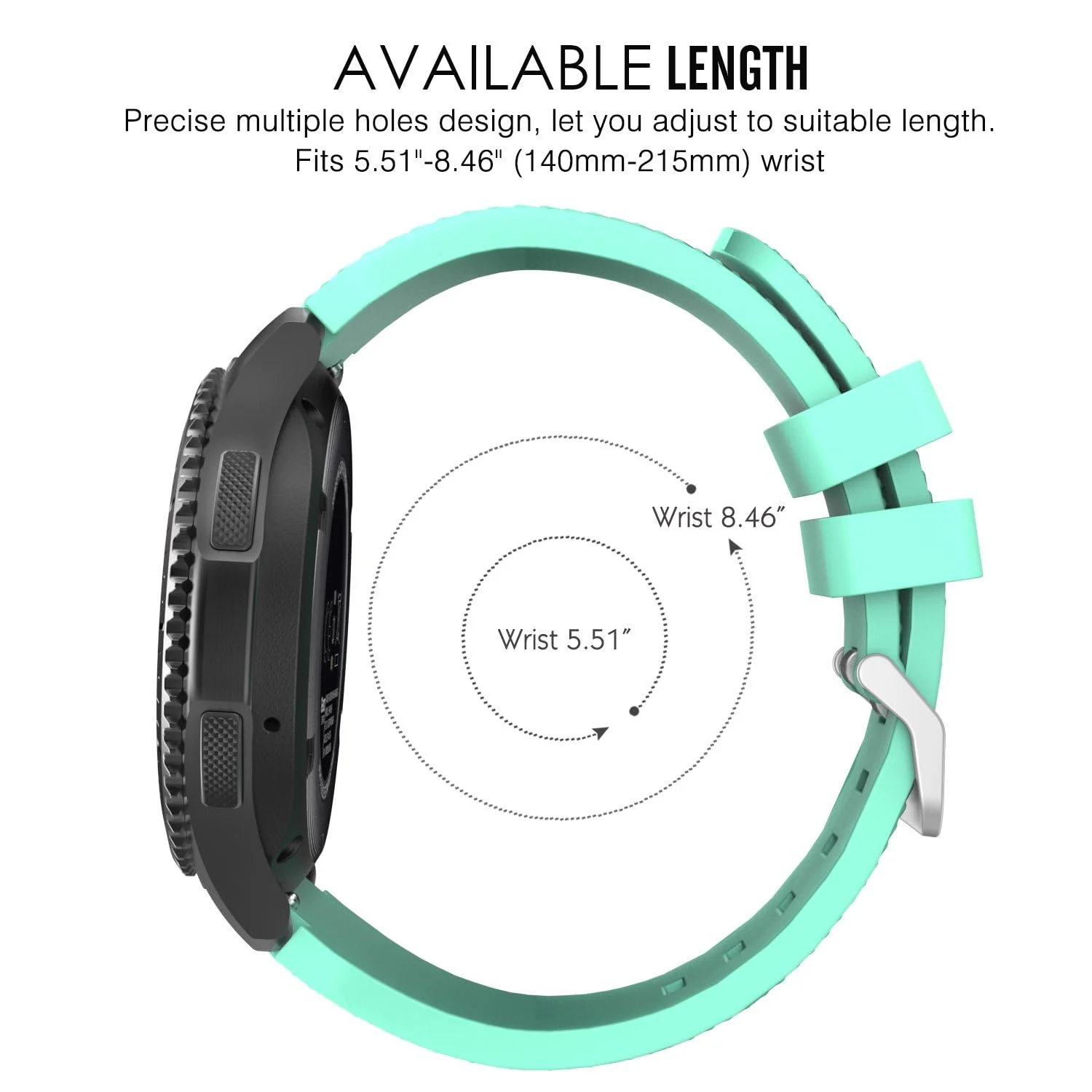 DL3 Mobilak Silicone Sport Band 22MM Xiaomi Redmi Watch 5 Active/5 Lite/Samsung Galaxy Watch 46mm/Watch 3 45mm/Gear S3/Huawei watch (GT6 GT5 GT4 GT3 GT2 GT 46MM)/GT2E/GT5 Pro/GT 6 Pro/Amazfit GTR 3/4 - Mint Green