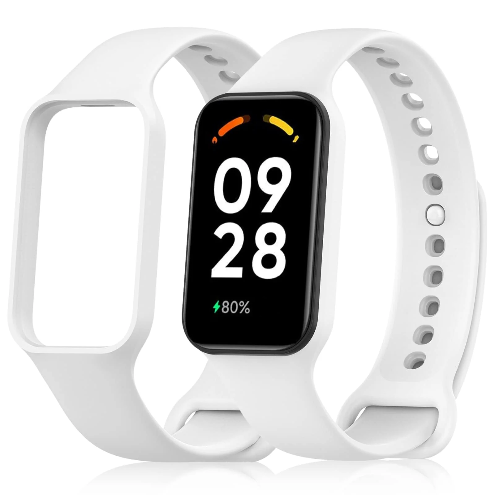 Dl3 Mobilak Smart Watch Strap for Xiaomi Redmi Band 2, Sport Silicone Watch Band Wrist Strap, Replacement Bracelet Wristband Wrist Strap for Xiaomi Redmi Smart Band 2 Accessories (A.Orange)