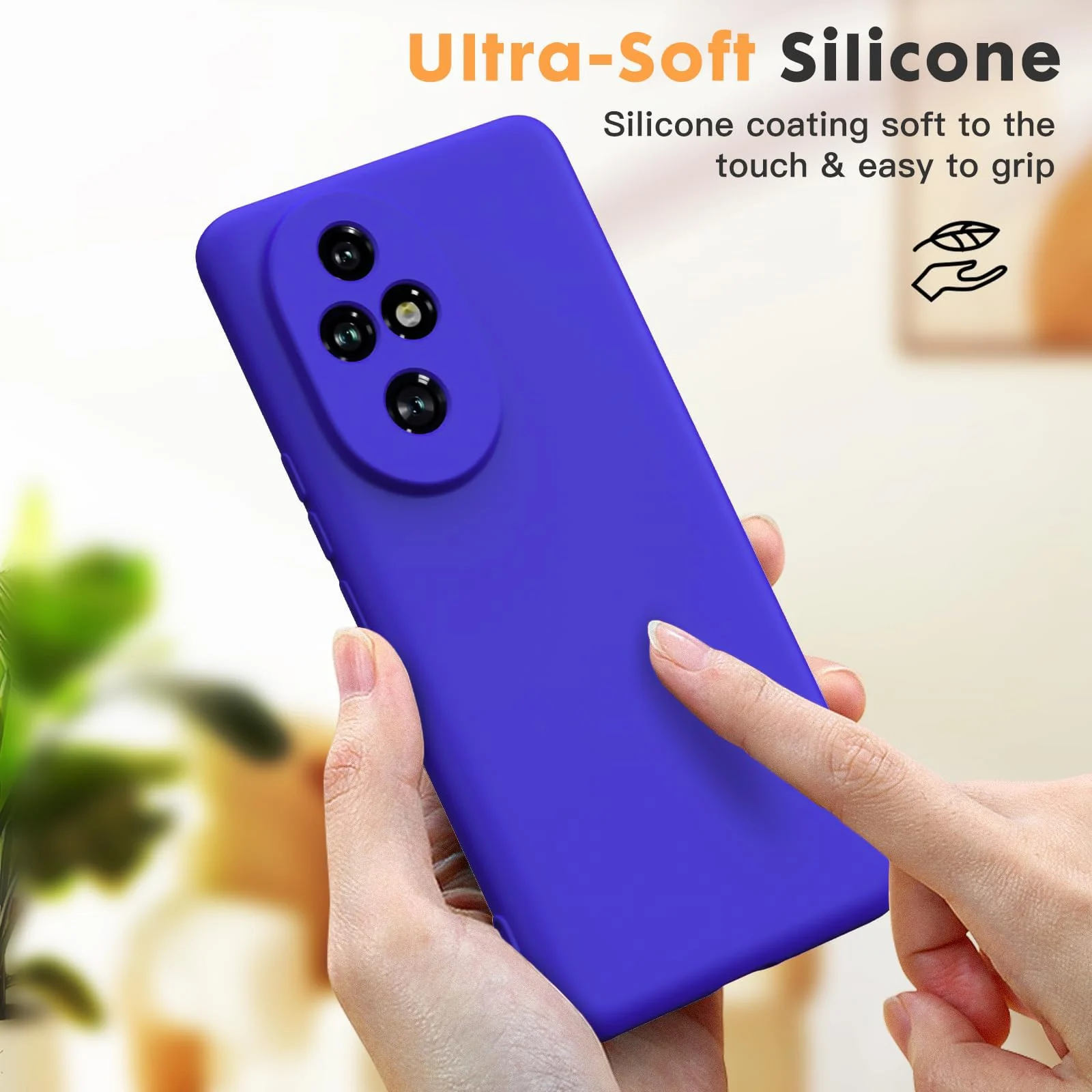 DL3 Mobilak Compatible with Honor 200 5G Case Slim Liquid Silicone Soft Gel Rubber Shockproof Protective Phone Case with Anti-Scratch Microfiber Lining, Cover With Camera Protection - Pepsi