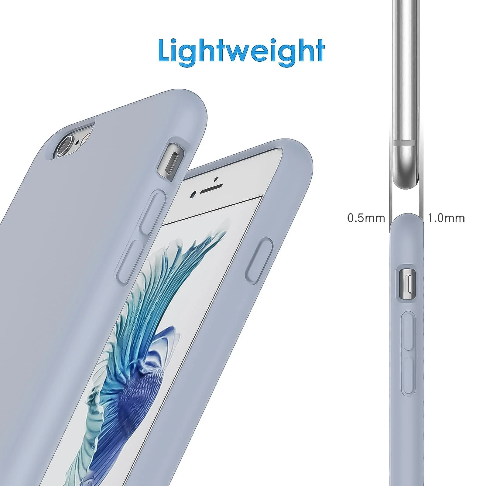 DL3 Mobilak Compatible with iPhone 6 / 6S Case, Liquid Silicone Case, Full Body Protective Cover, Shockproof, Slim Phone Case, Anti-Scratch Soft Microfiber Lining - A. Baby Blue