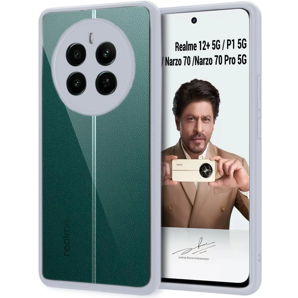 DL3 Mobilak Clear TPU Case for realme 12 4G / realme 12 + Plus 5G / realme 13 4G, Camera protection, Shock-absorbing protection, Scratch-resistant surface - Gray