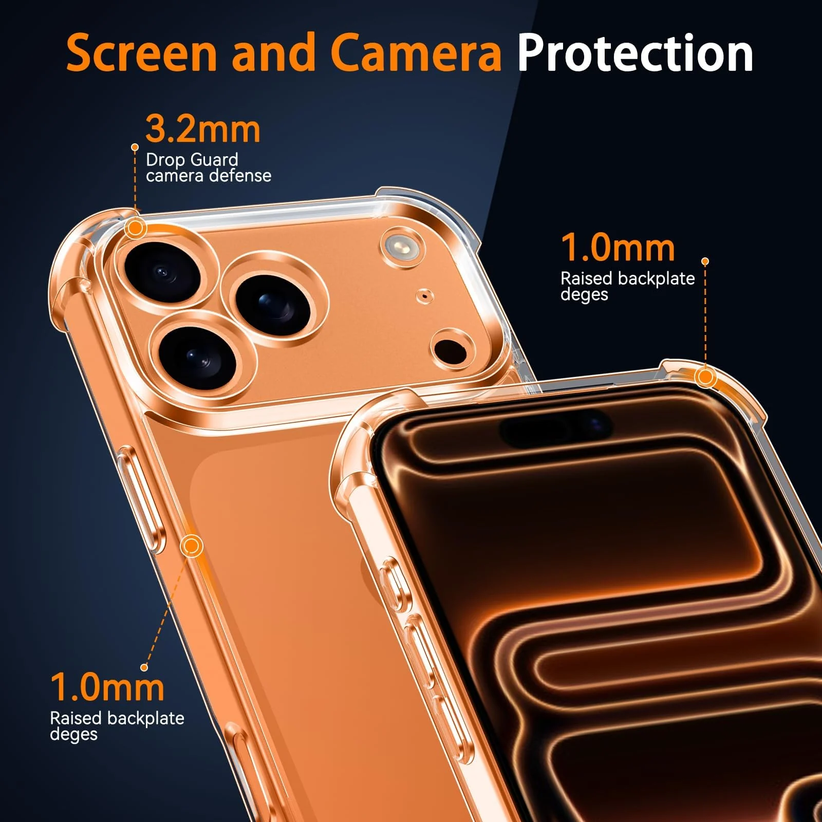 DL3 Mobilak Clear TPU Protective Case for iPhone 17 Pro with Camera Protection and Shockproof Design - Clear