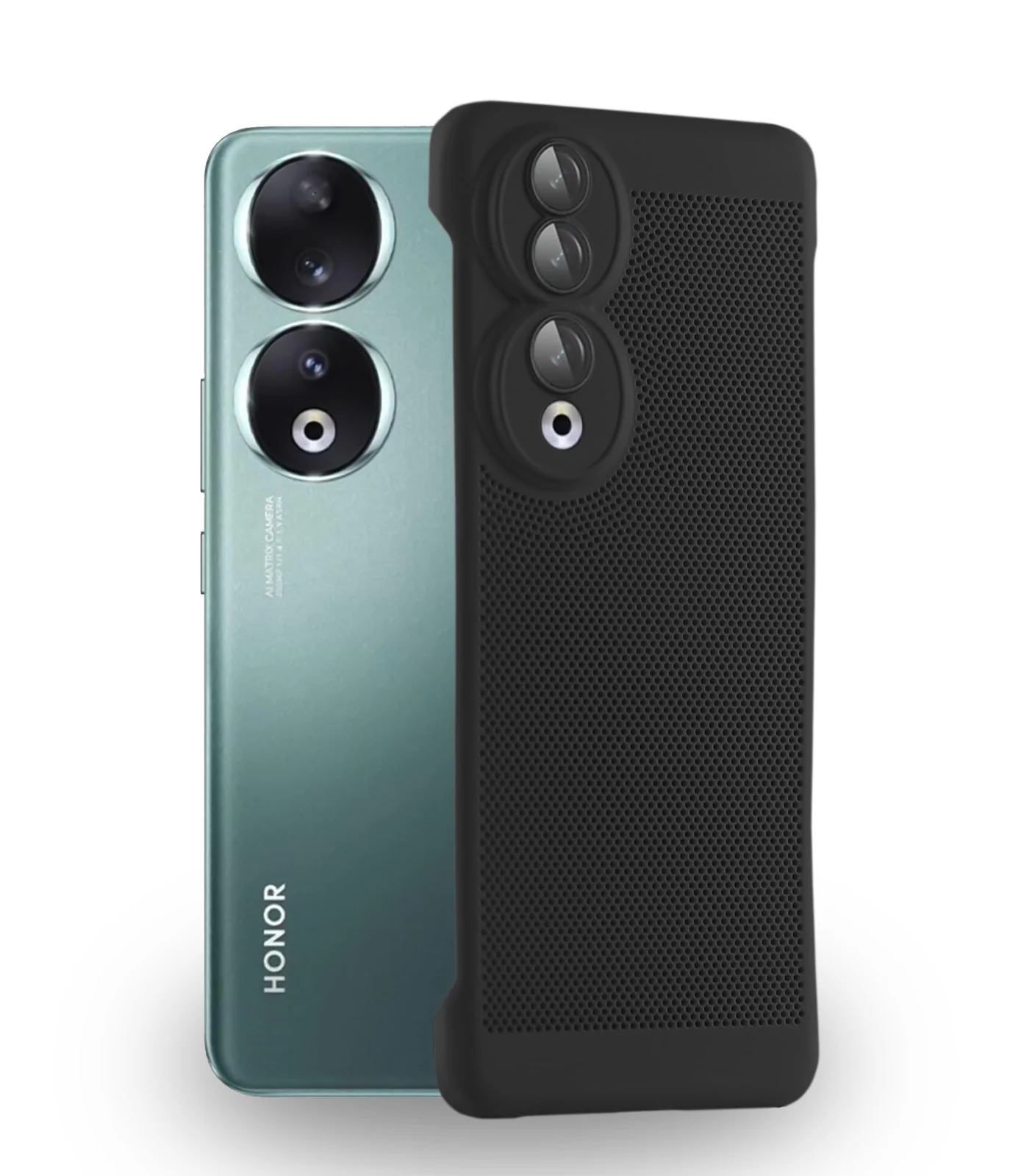 DL3 Mobilak Heat-Dissipation Hard PC Case with Built-In Camera Lens Protector for Honor 90 5G - Black