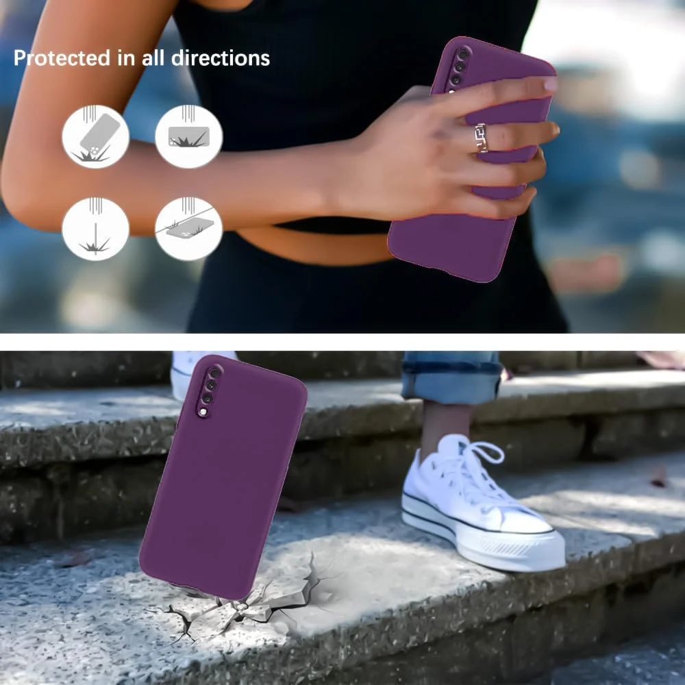 DL3 Mobilak Silicone Protective Case for Samsung Galaxy A70 / A70s, Shock-absorbing protection, Scratch-resistant surface, Soft microfiber lining - Violet